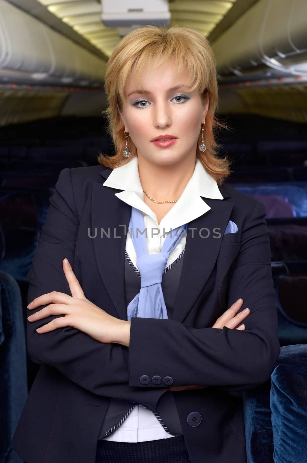 blond air hostess by starush