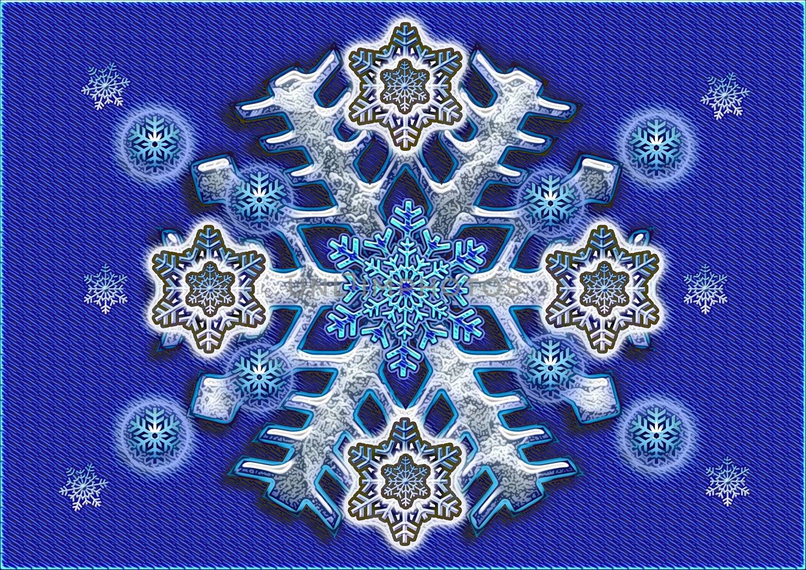 great creative abstract colored bright rich textured image of beauty snowflakes.