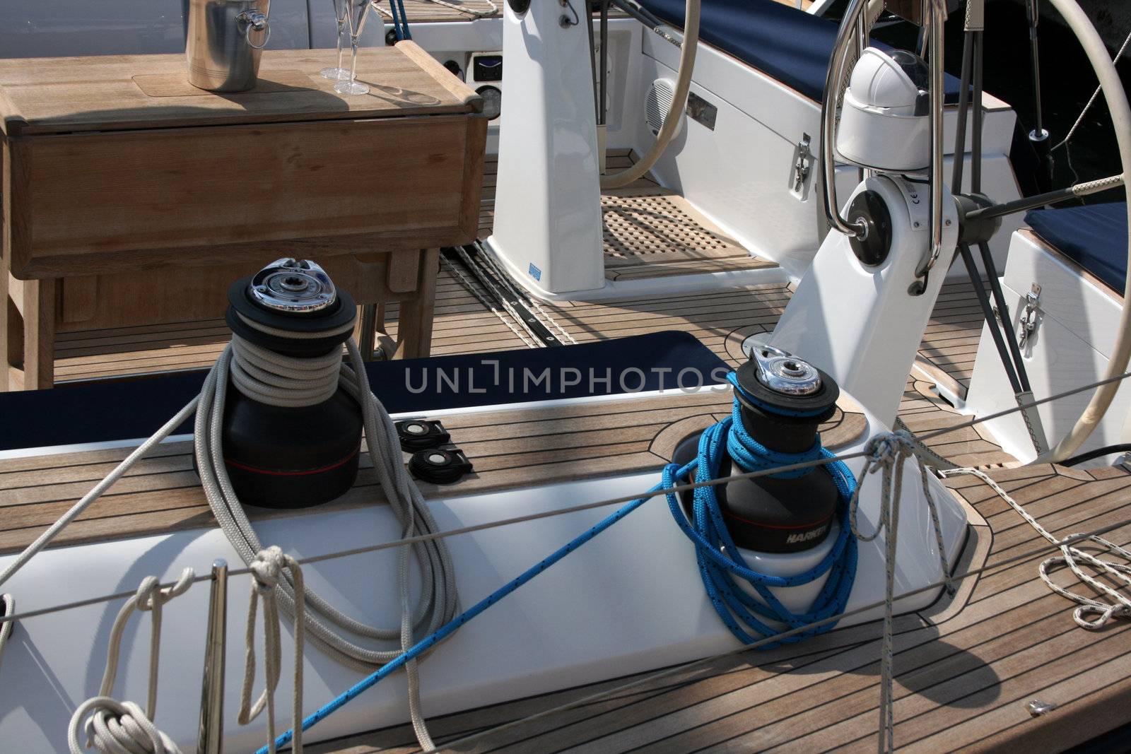 detail of a luxury sailing boat