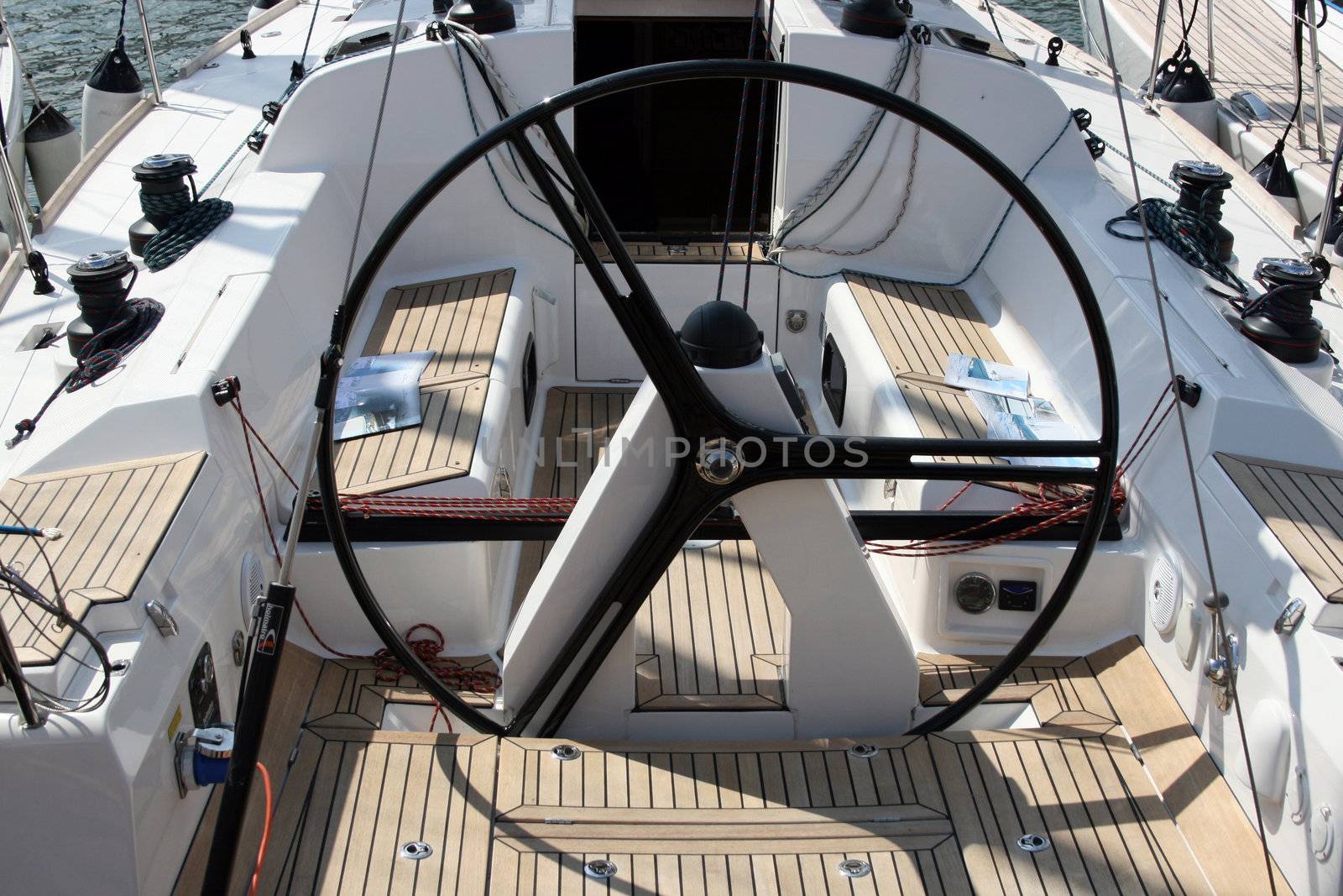 detail of a luxury sailing boat