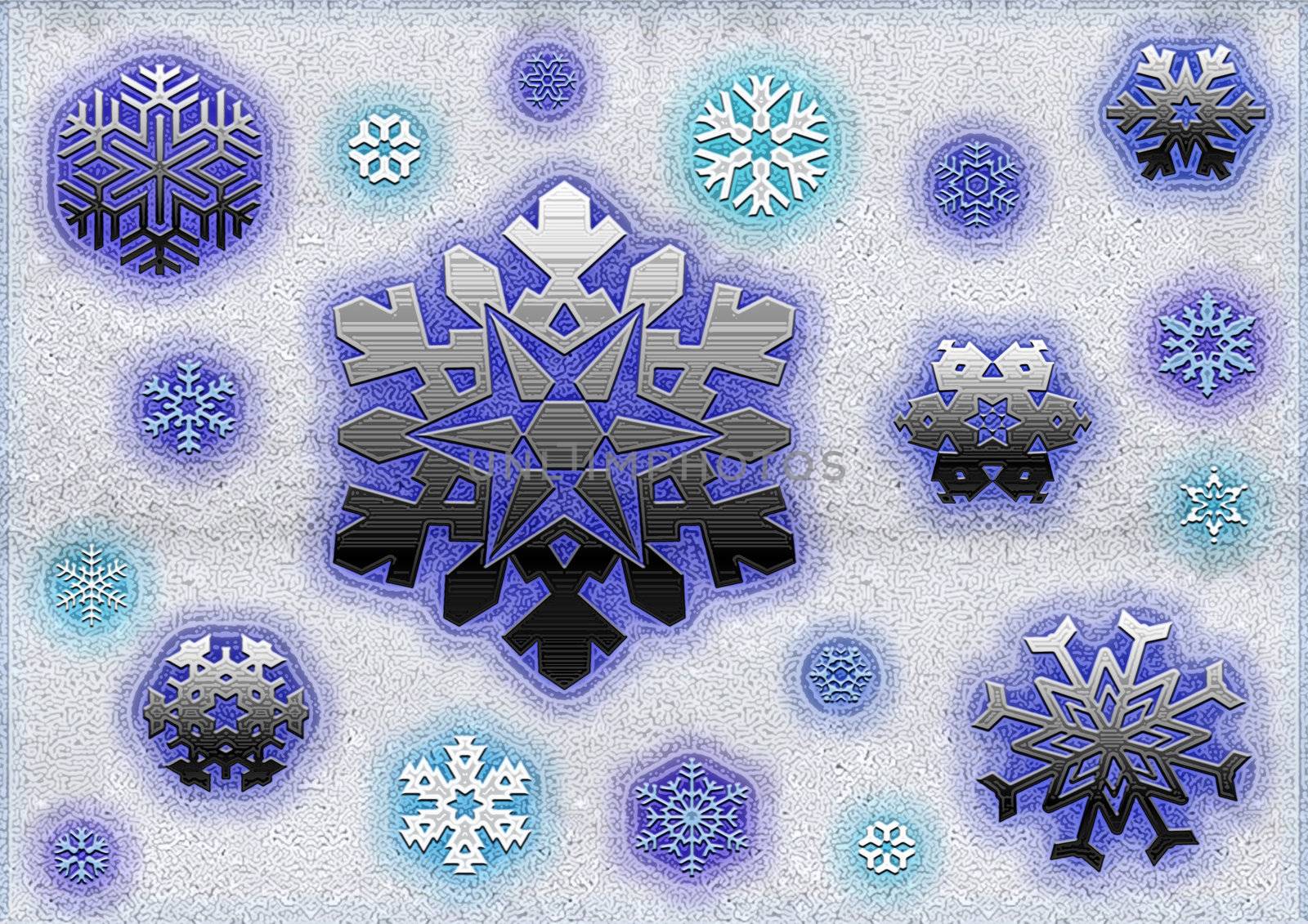 great creative abstract colored bright rich textured image of beauty snowflakes.