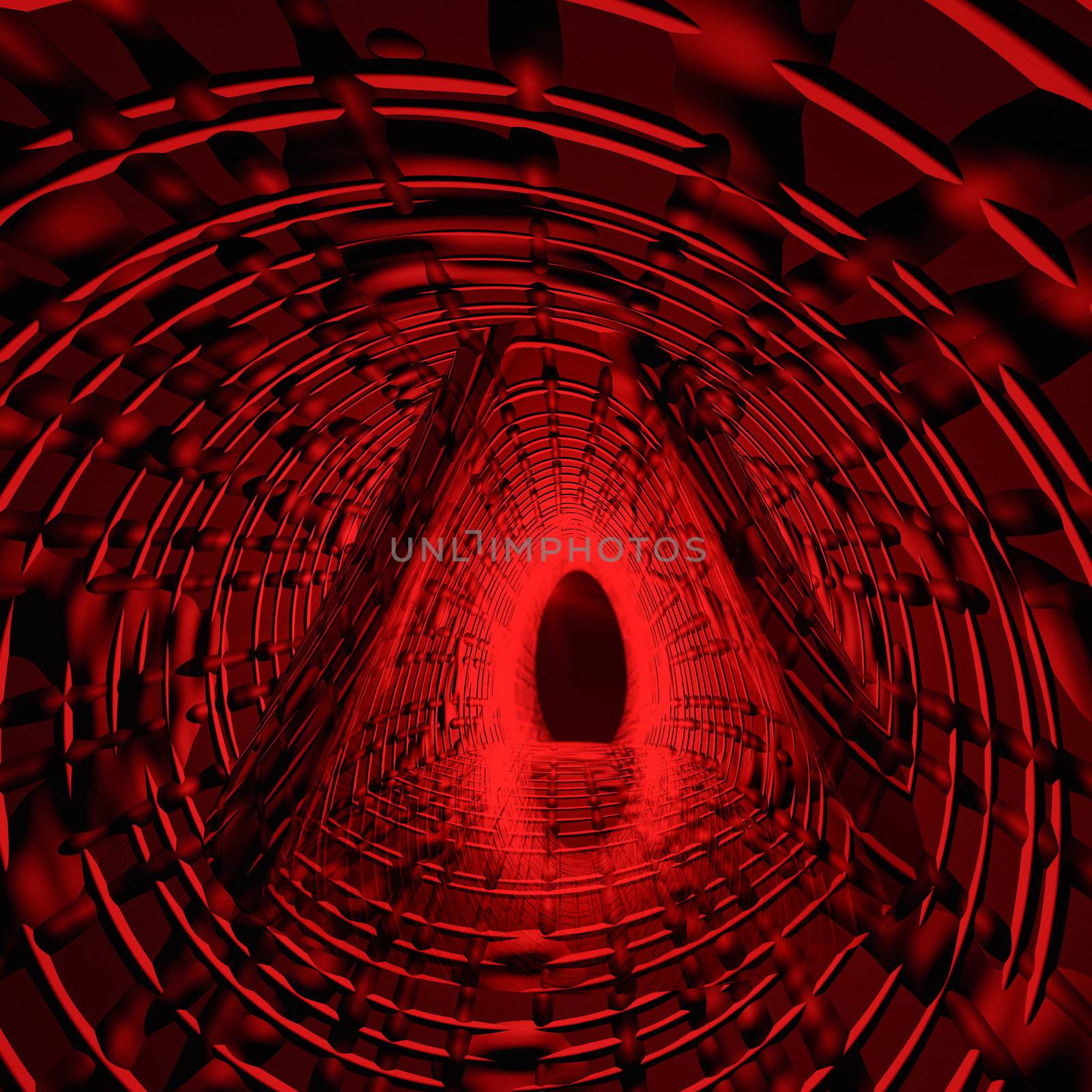 A red background image of a scary tunnel.