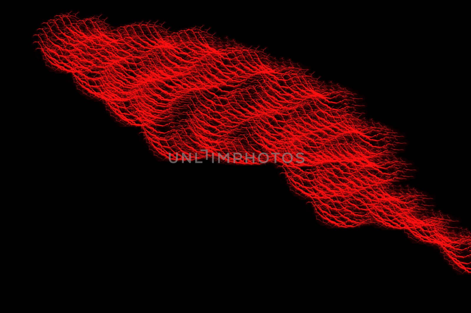 Abstract red pattern on black background.