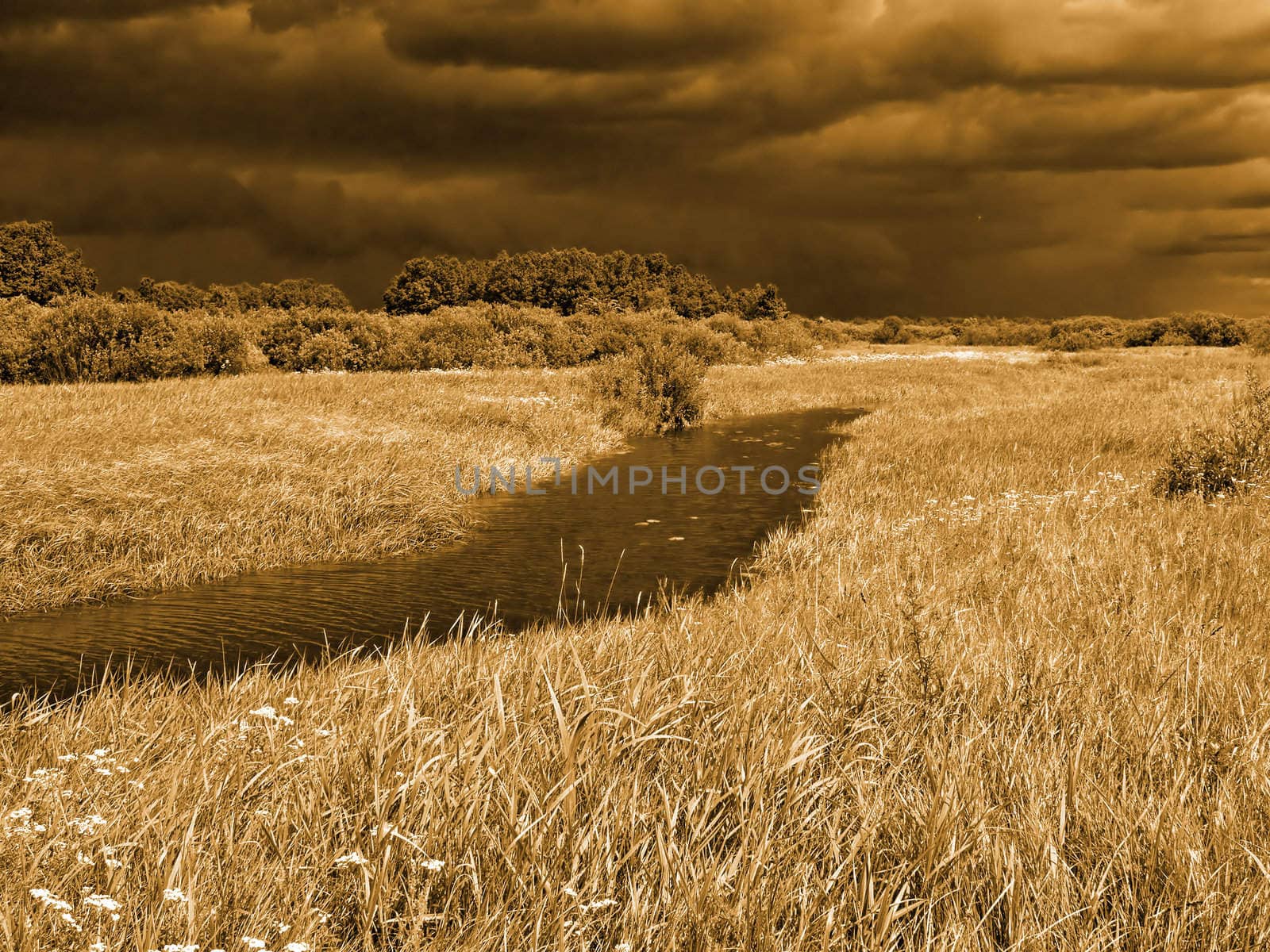 river before thunderstorm