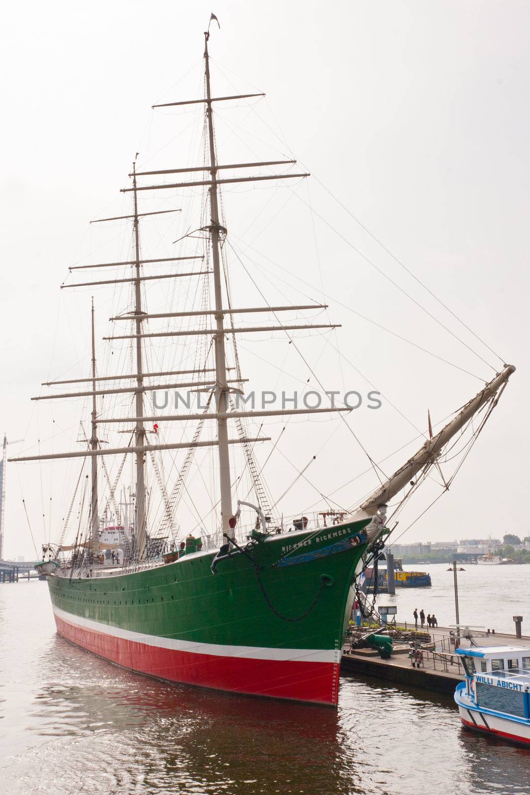 Rickmer Rickmers is a sailing ship (three masted bark) permanently moored as a museum ship in Hamburg