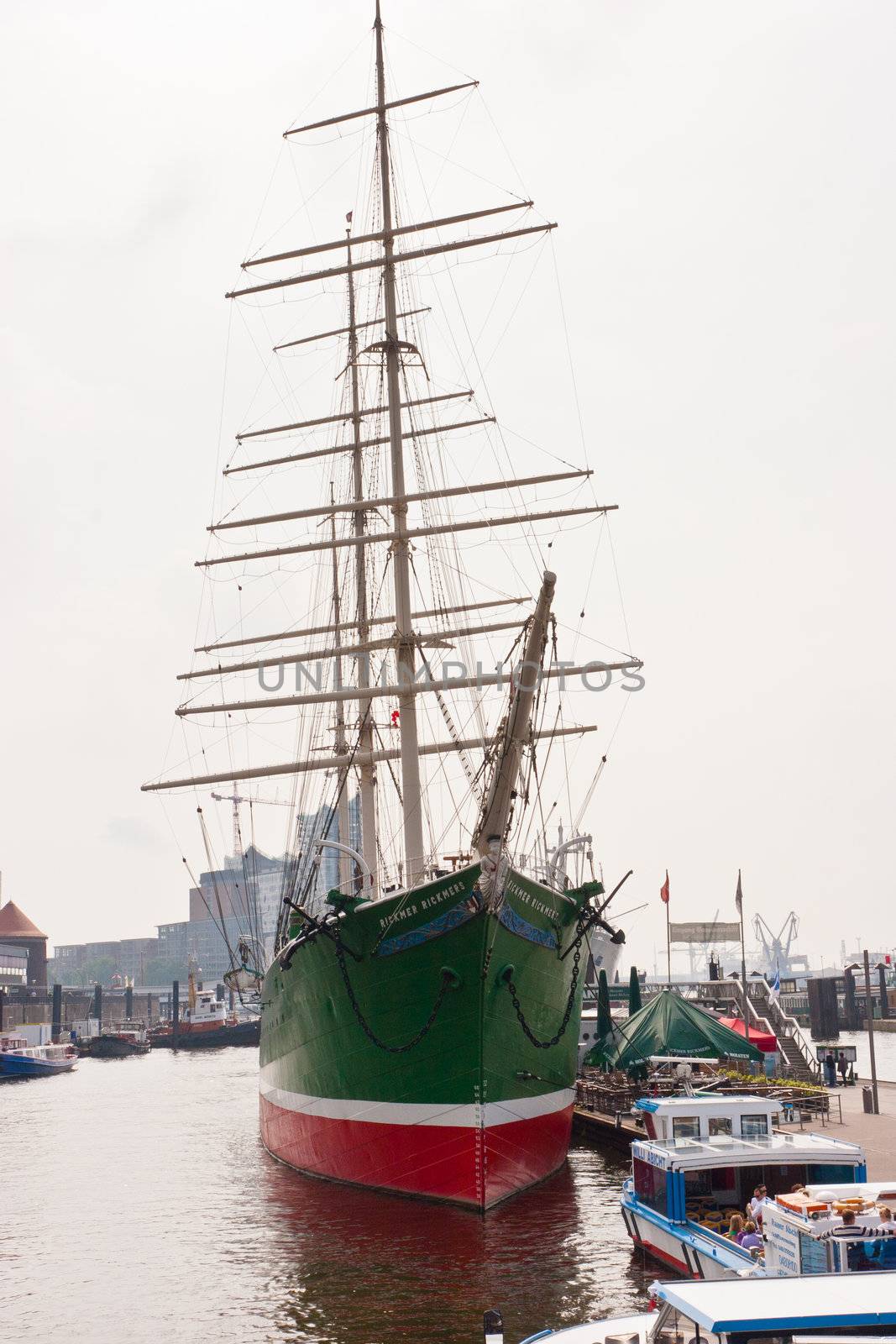 Rickmer Rickmers is a sailing ship (three masted bark) permanently moored as a museum ship in Hamburg