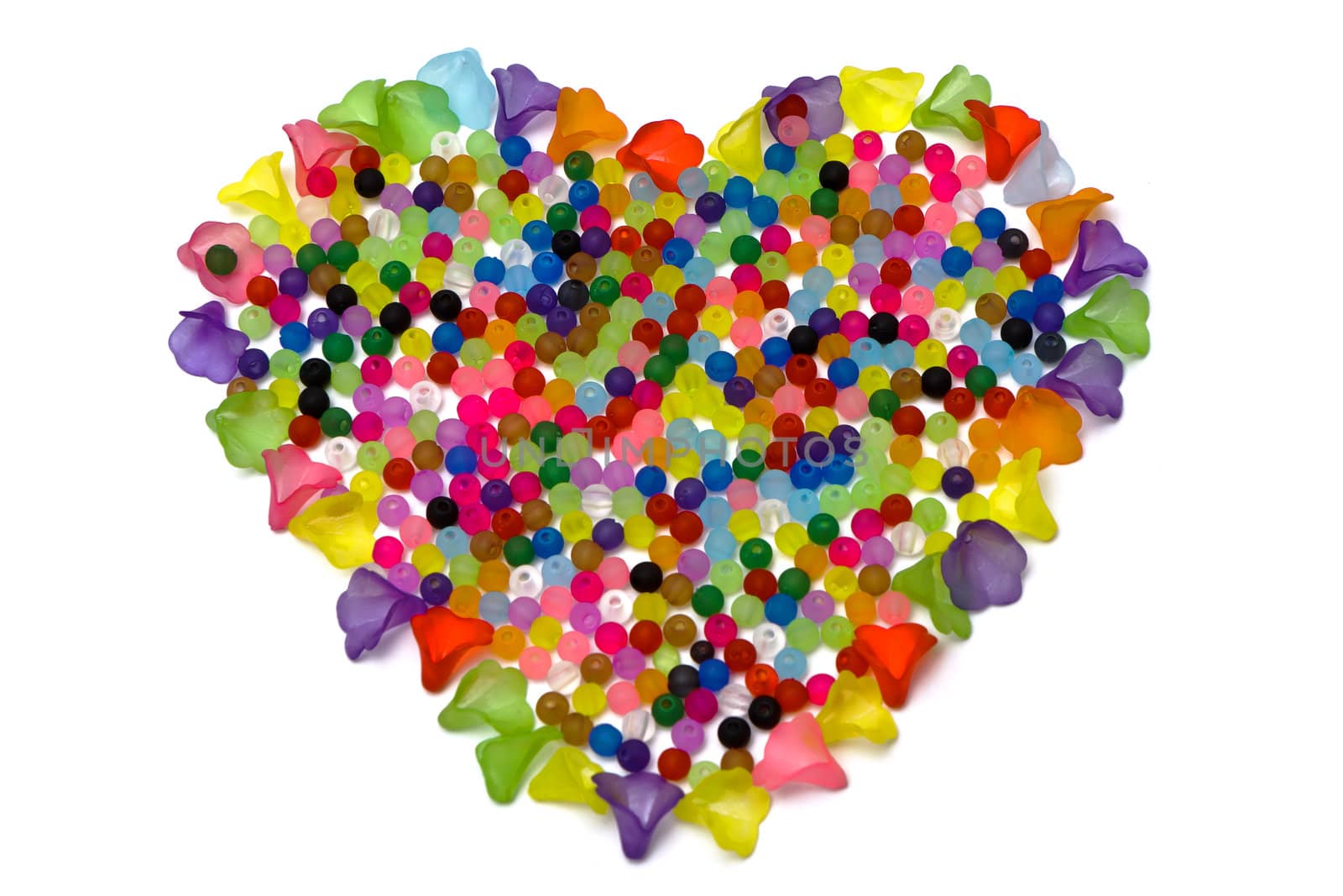Colorful beads, heart shape by Discovod