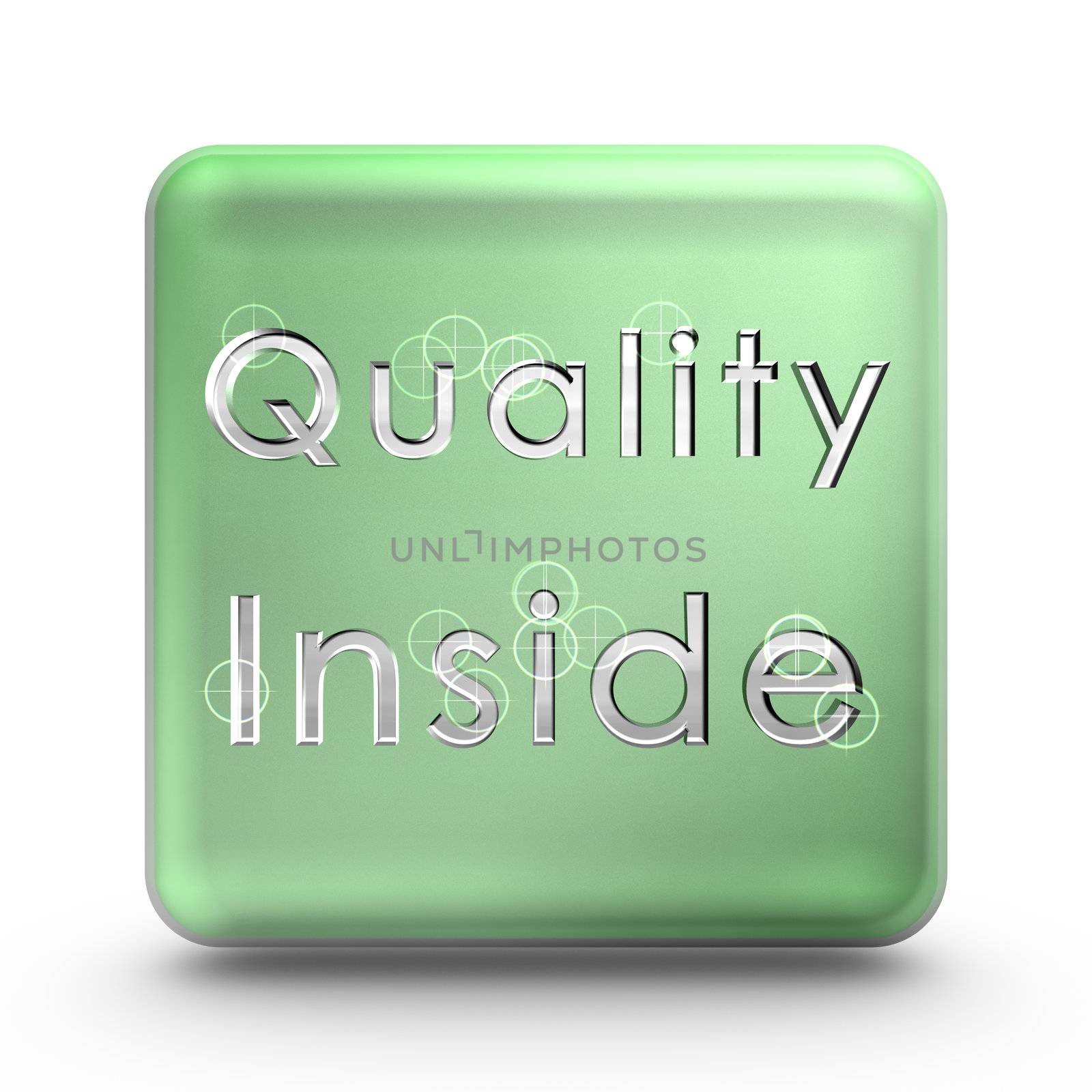 Green quality cube icon by ytjo