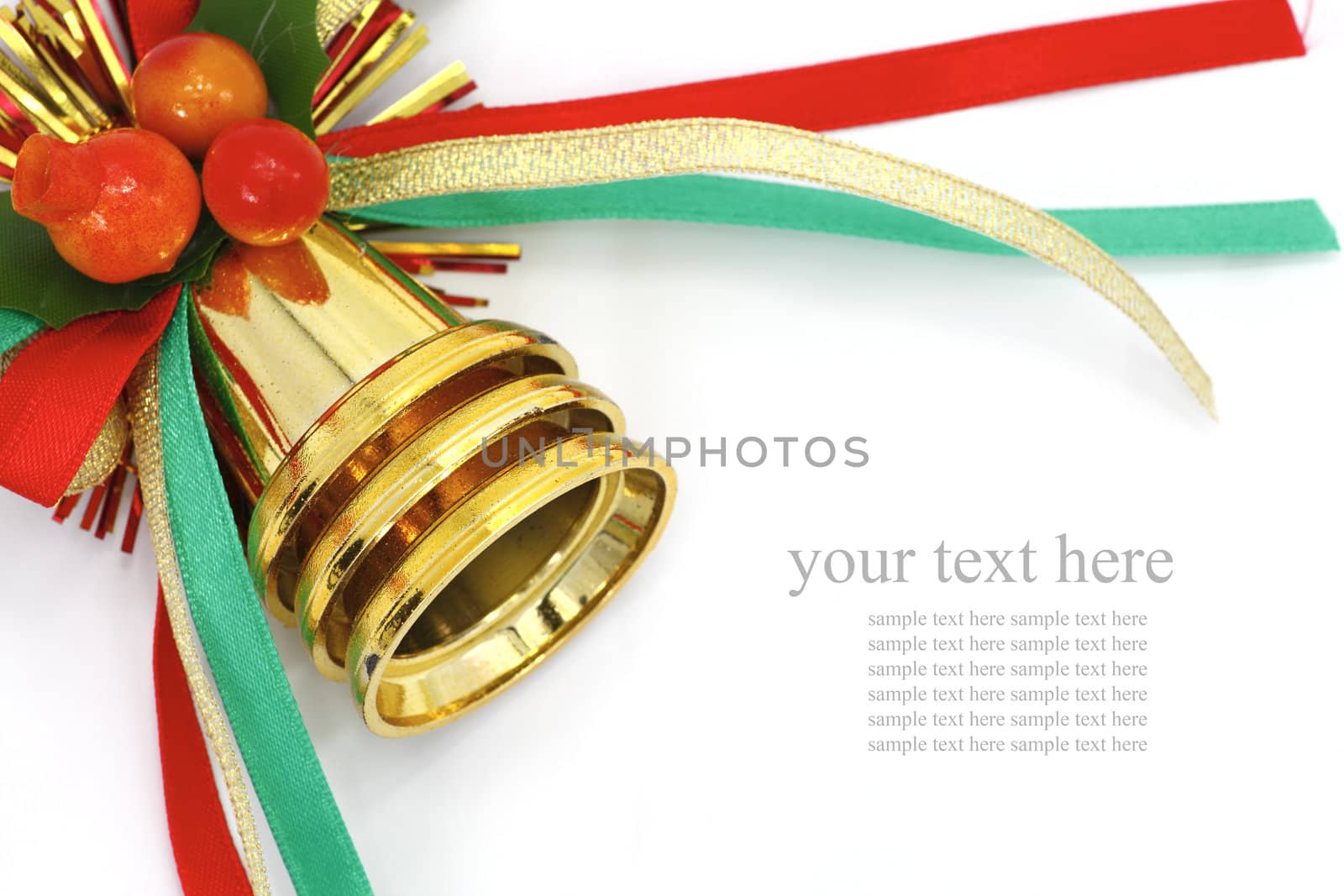 Christmas Bells with color ribbon 