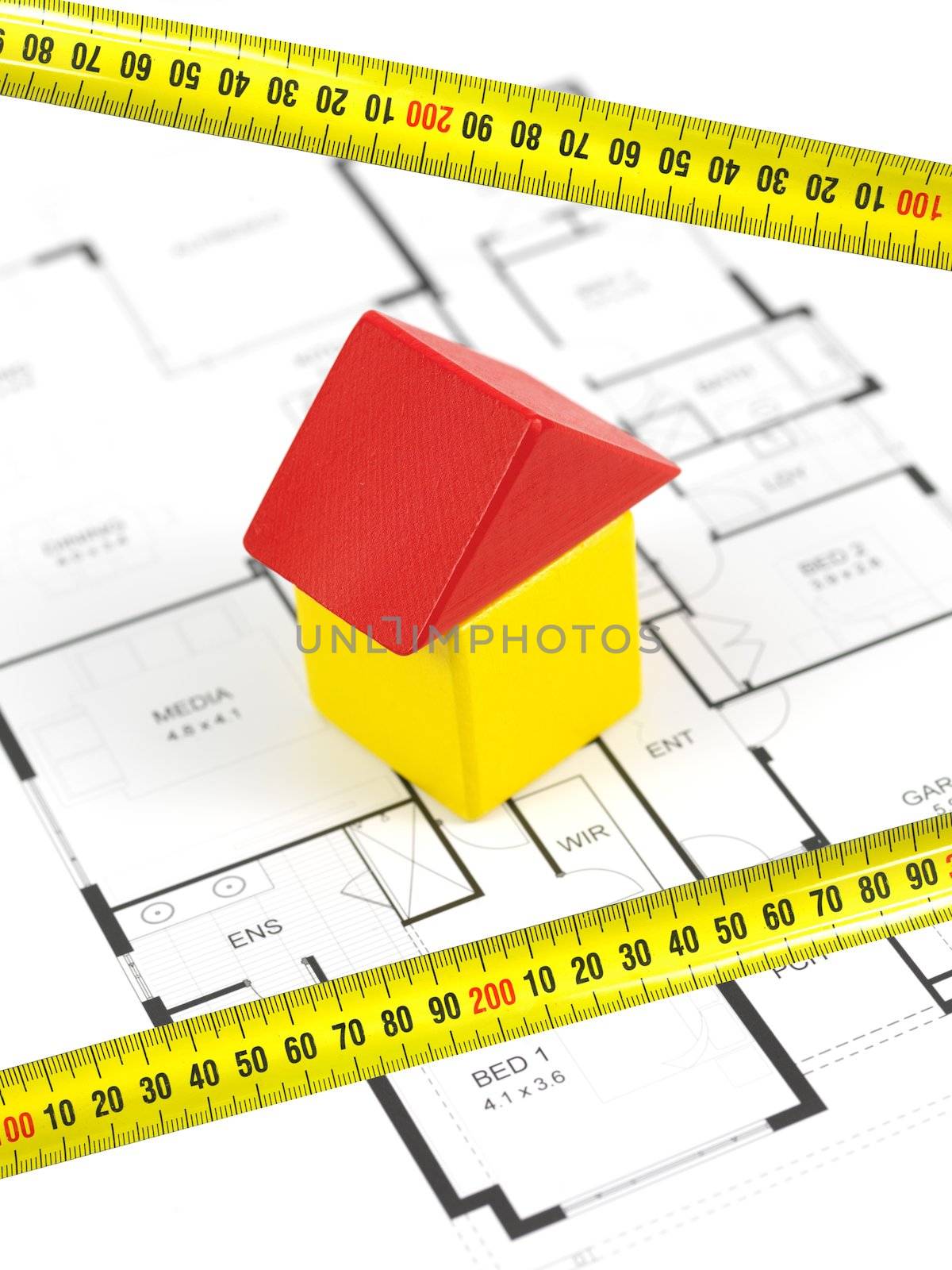 House plans isolated against a white background
