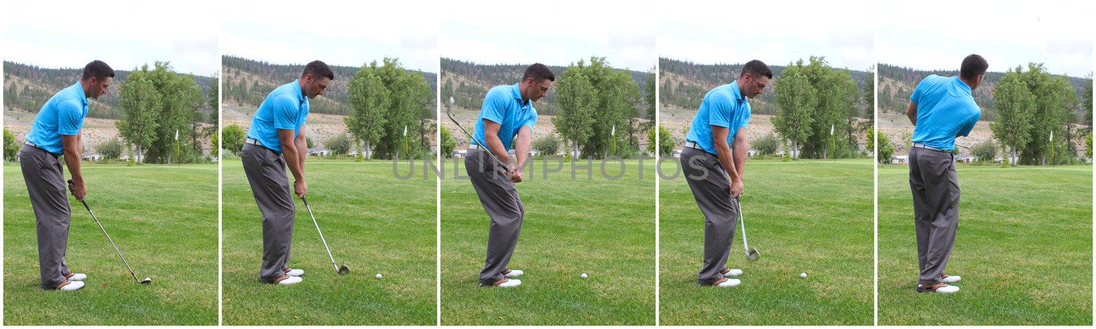 Combination of steps to a golf swing