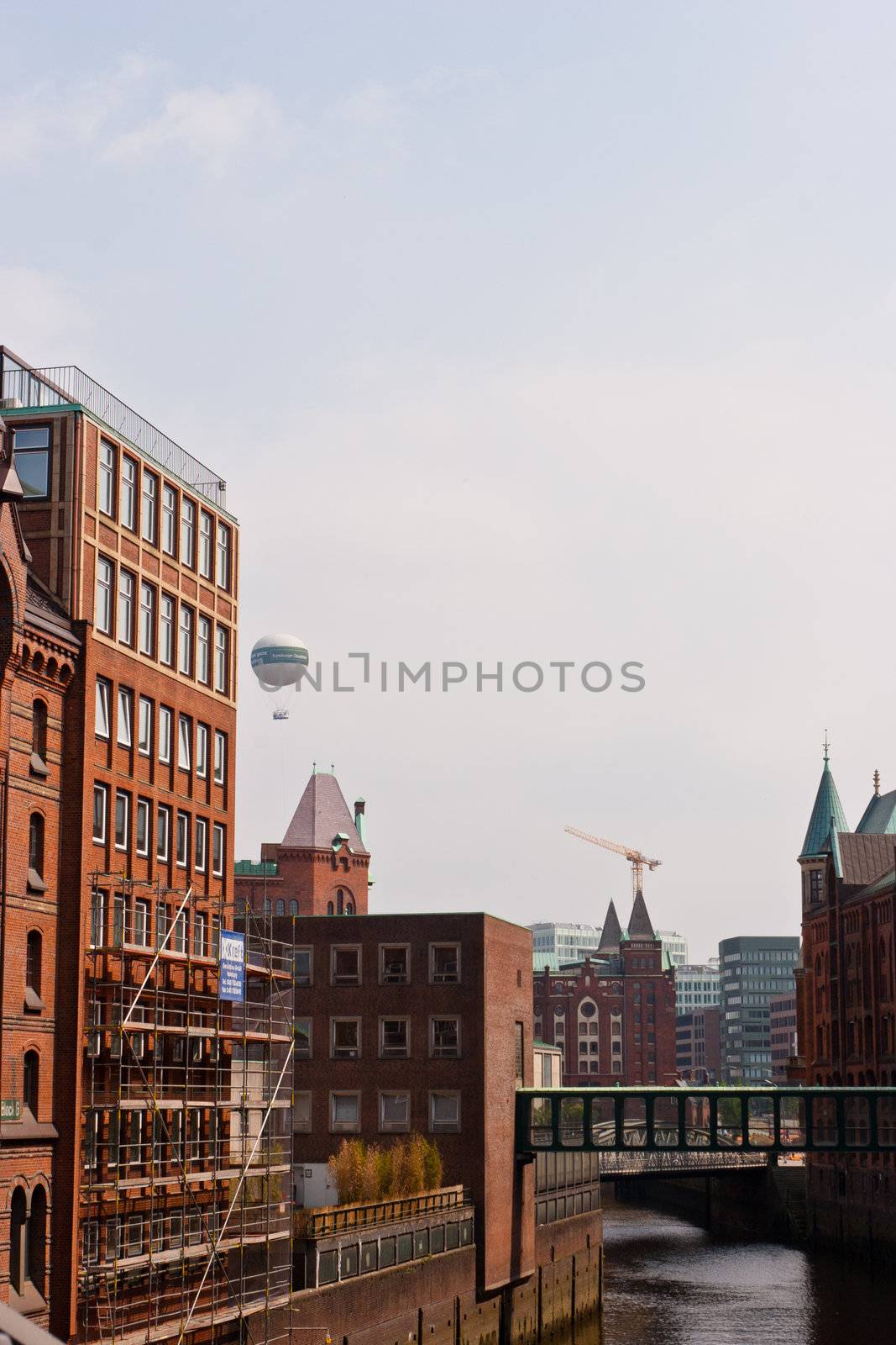 Speicherstadt in Hamburg, Germany is the world's largest timber-pile founded warehouse district of the world.