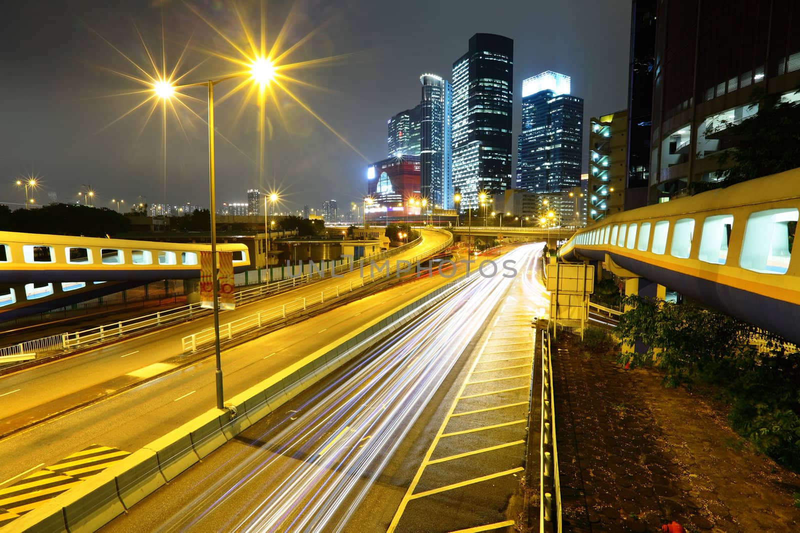 modern city at night