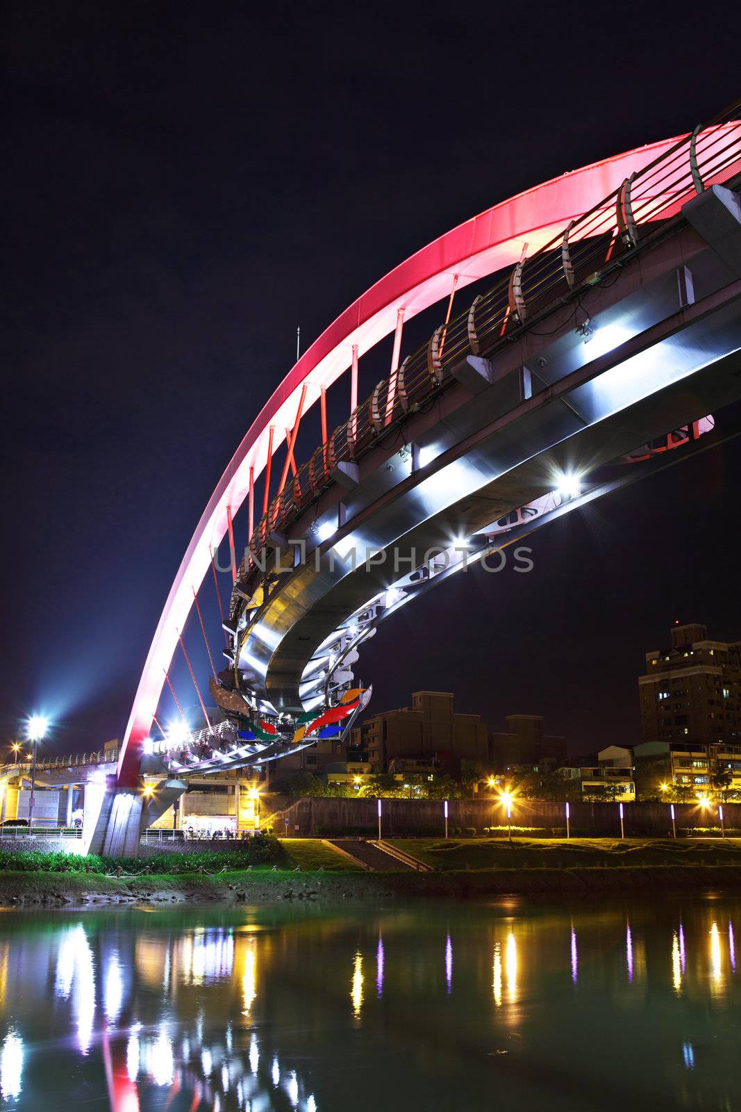 bridge at night in Taipei