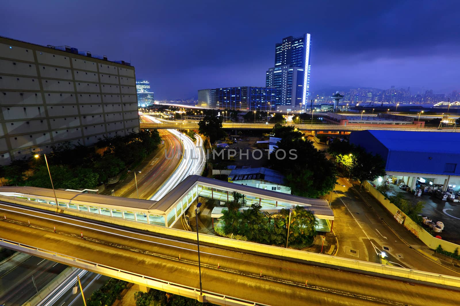 modern city at night