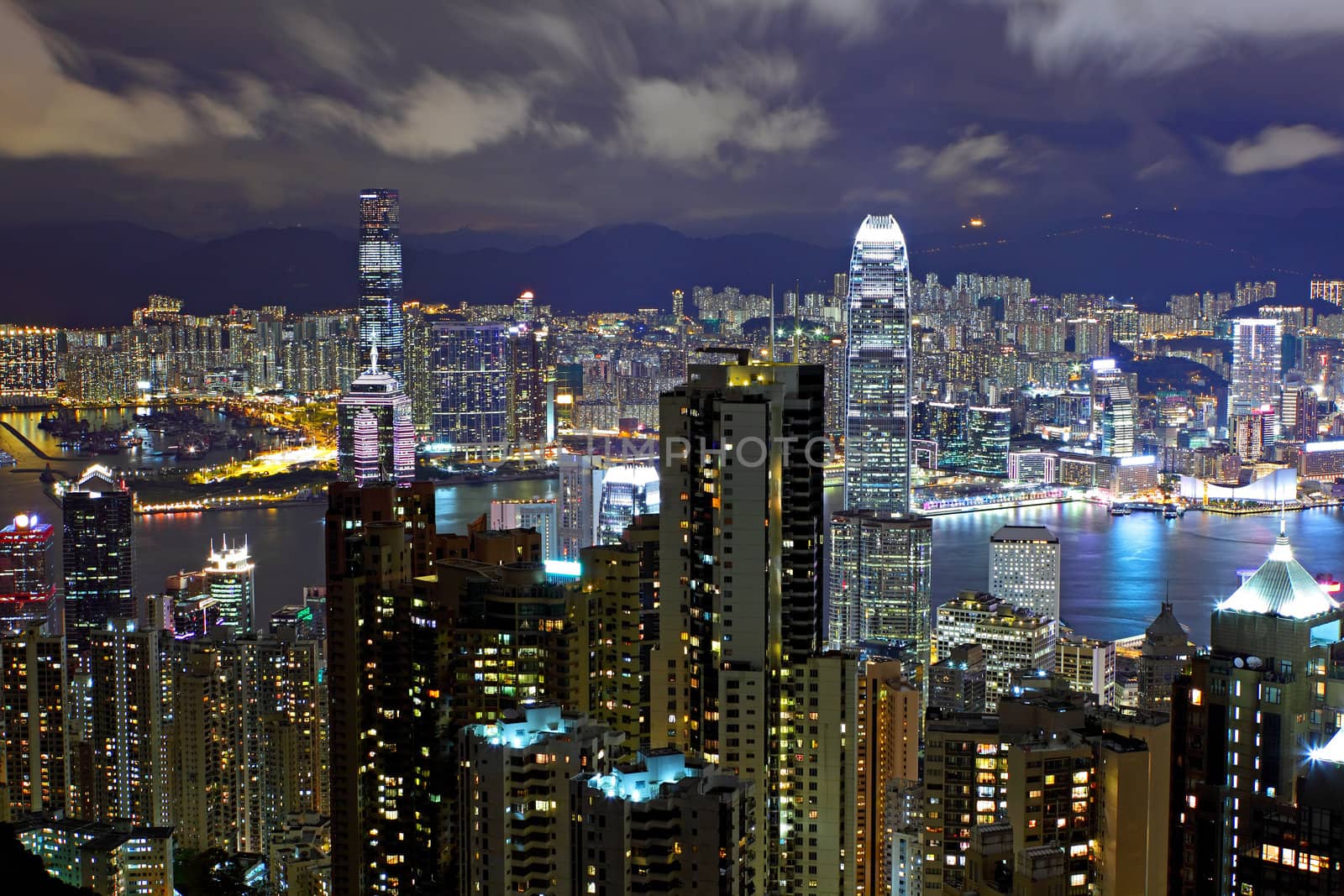 Hong Kong skyline at night