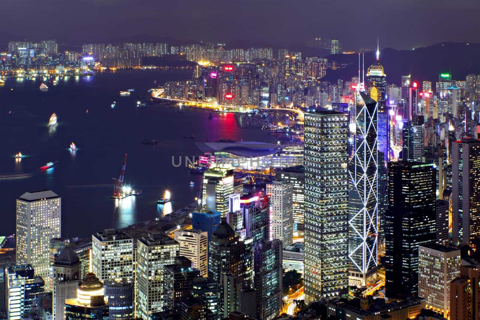 Hong Kong skyline at night
