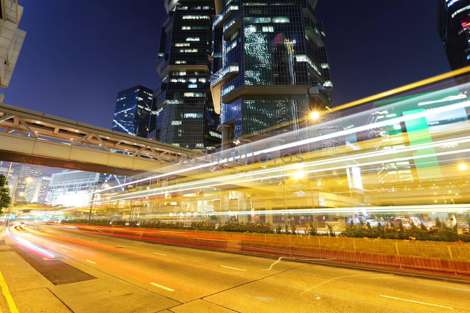 traffic in city at night