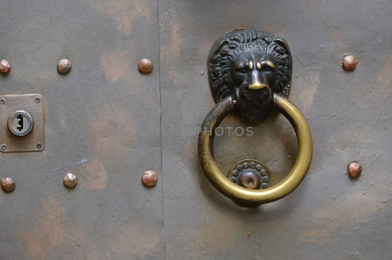 old metal door knob and lock