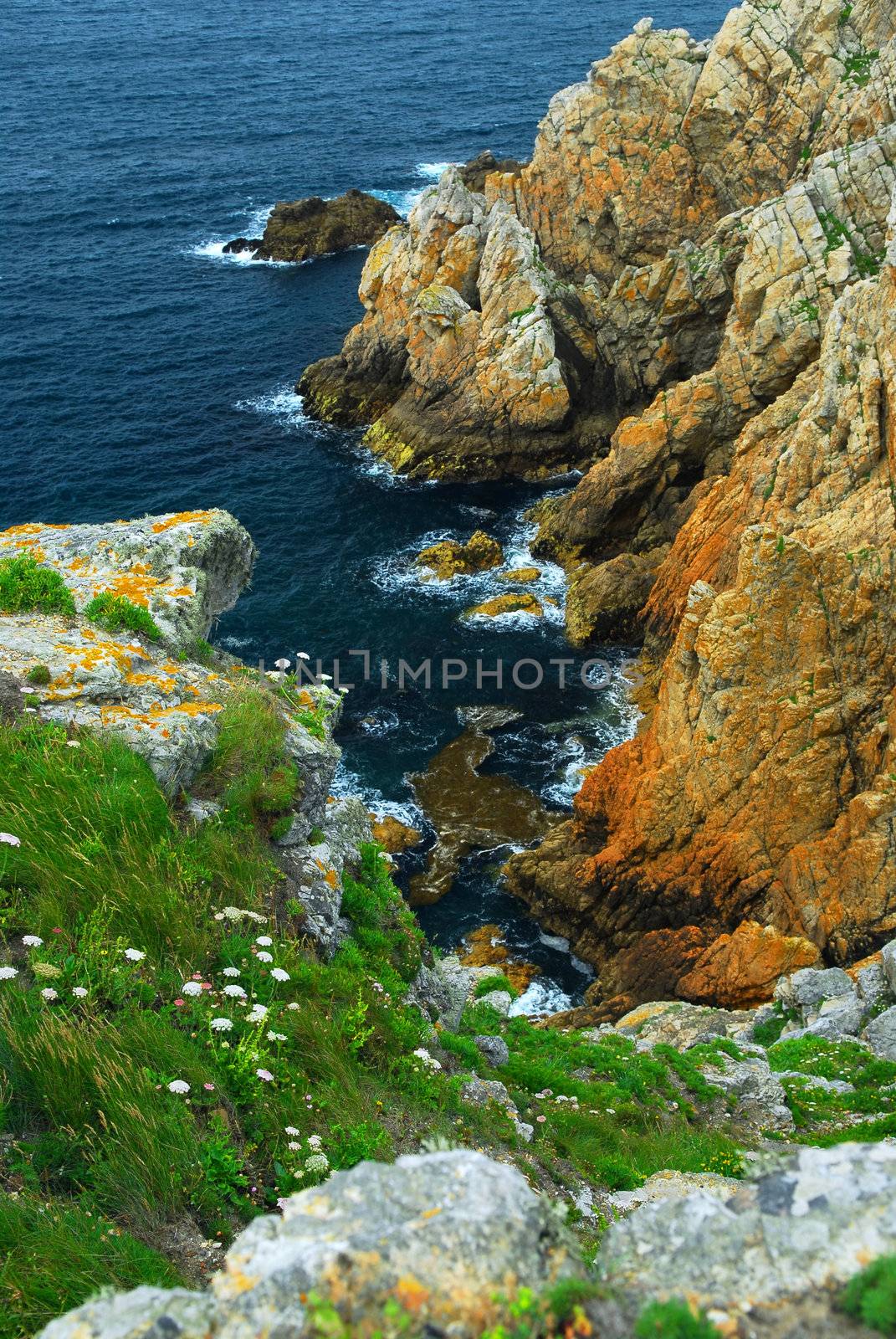 Scenic view from Pointe de Penhir on Atlantic coast in Brittany, France