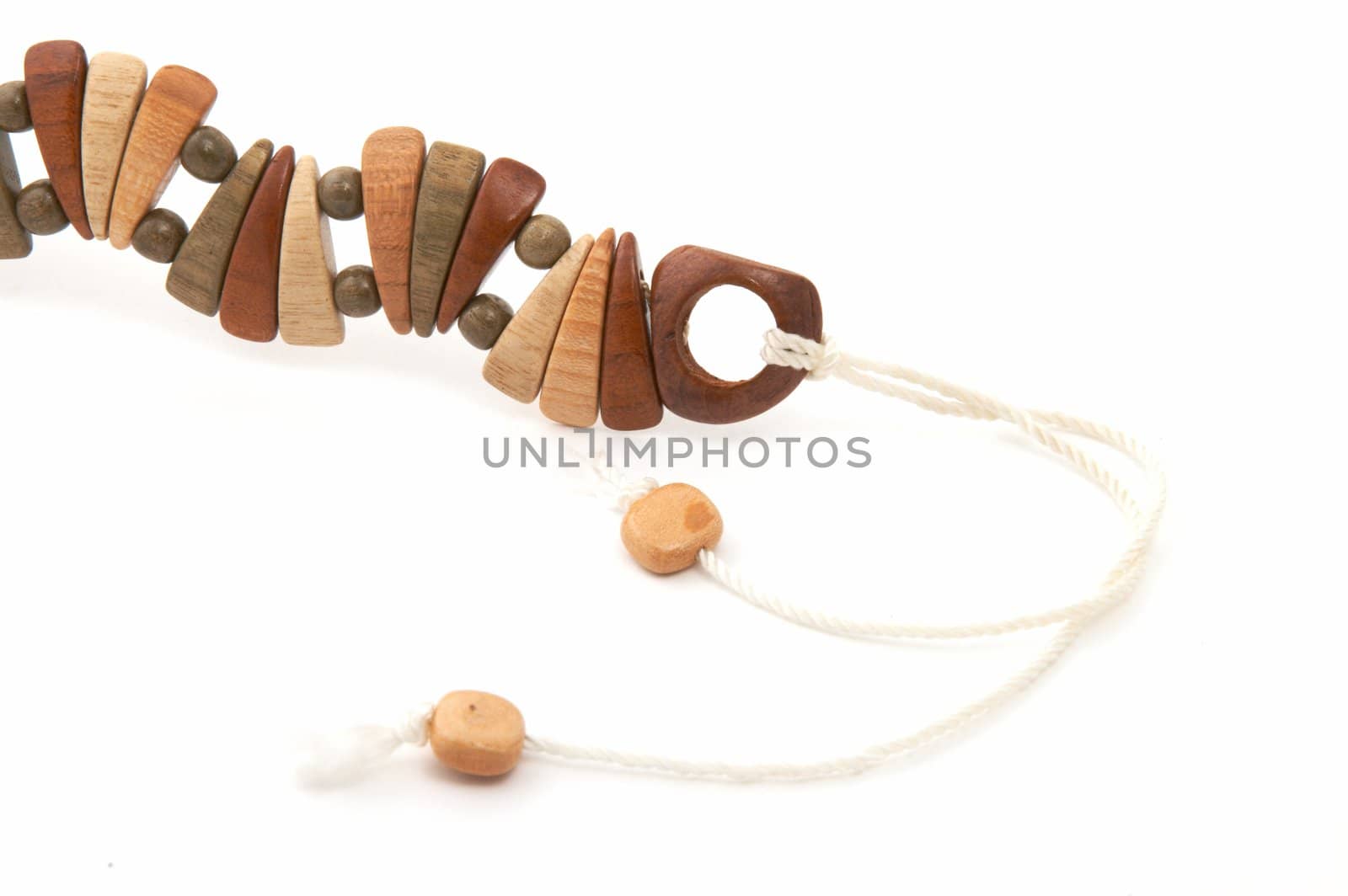 Wooden type-setting belt on a white background