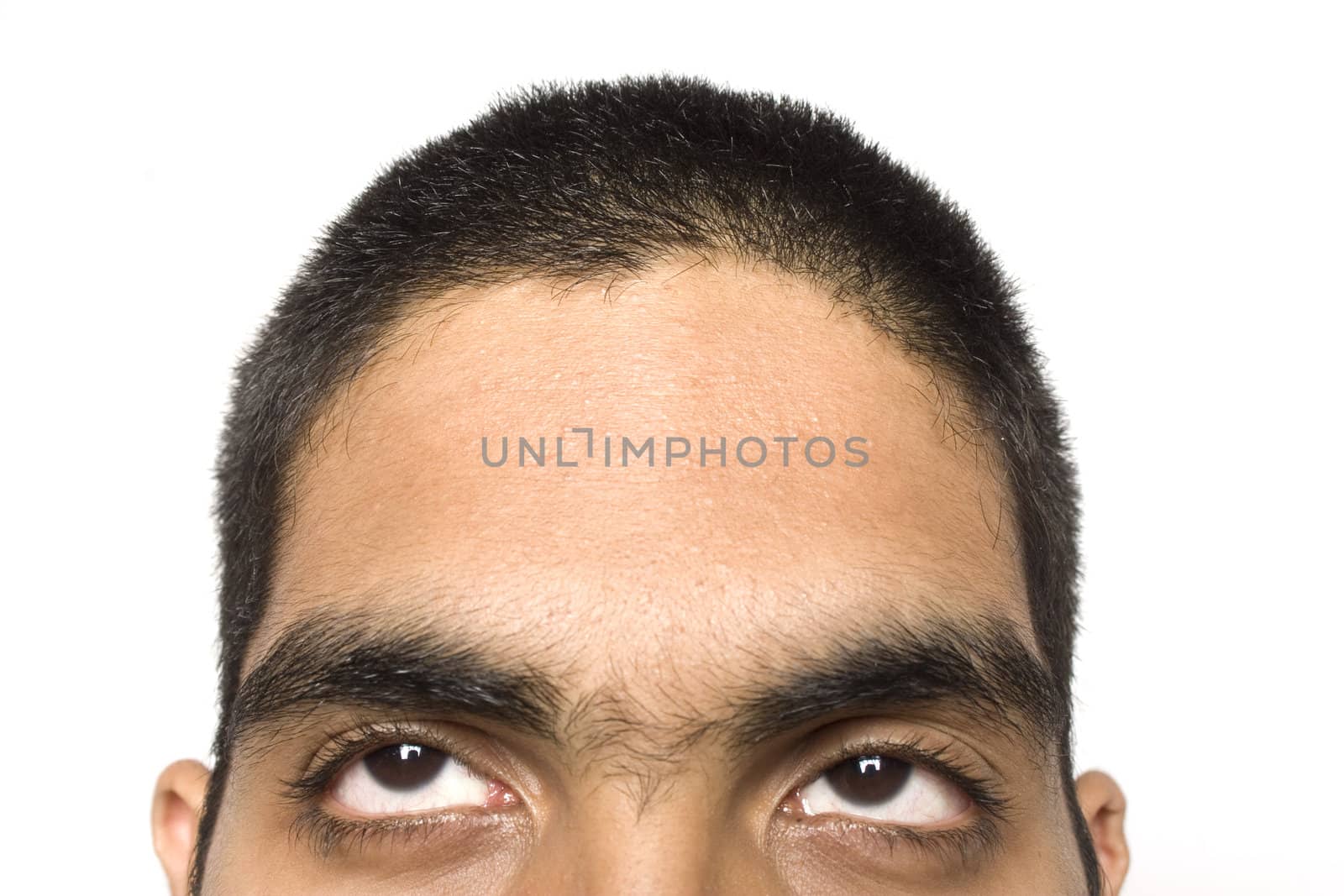 close up forehead of a man