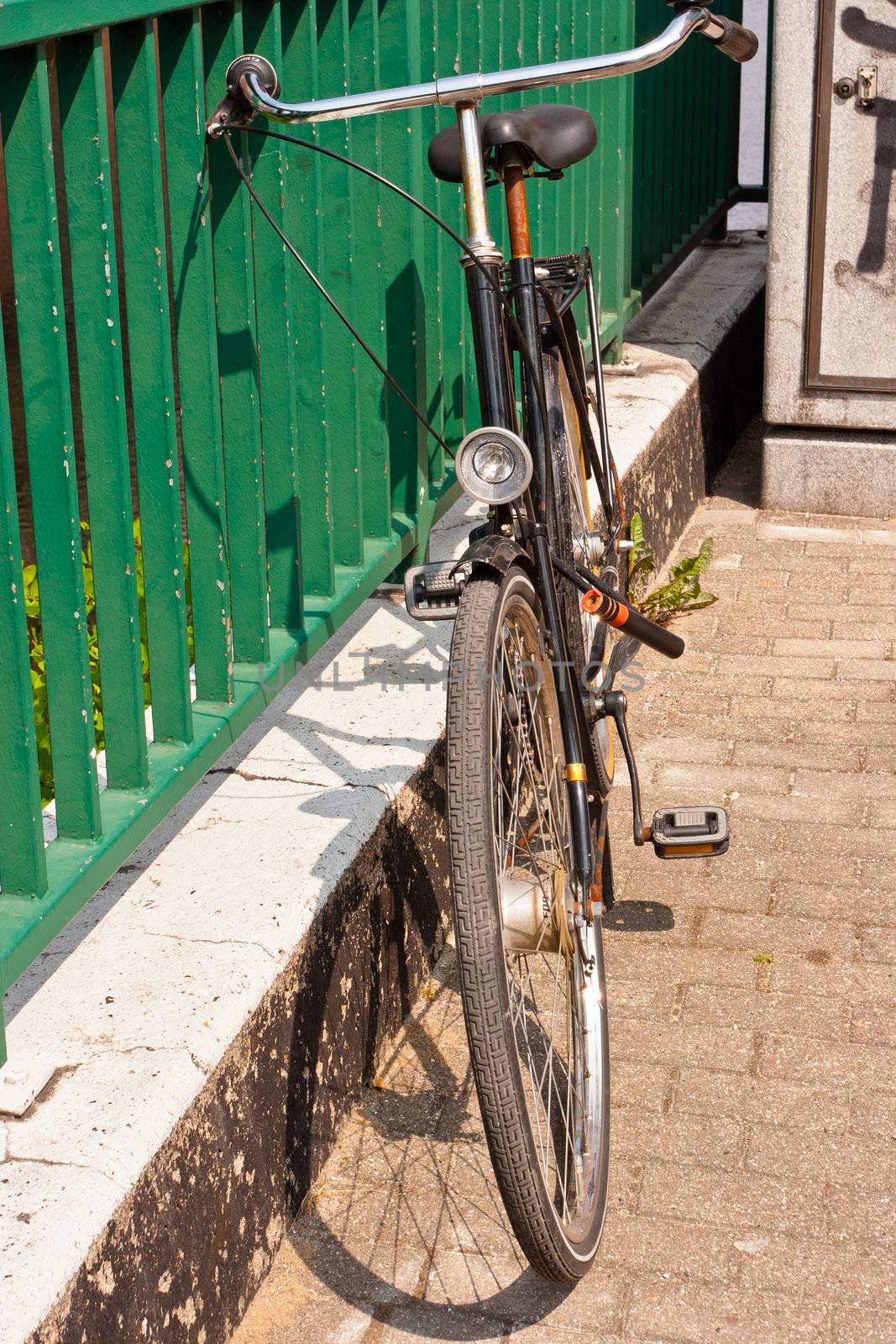 Old bicycles on a streets of Huamburg, Germany