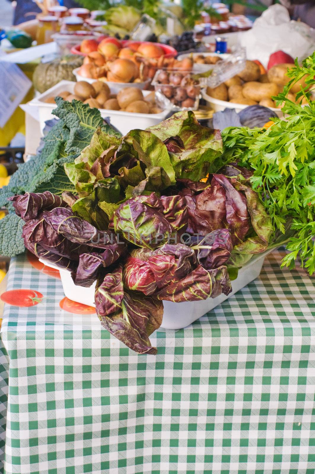 Beautiful radicchio on display at local farmers market