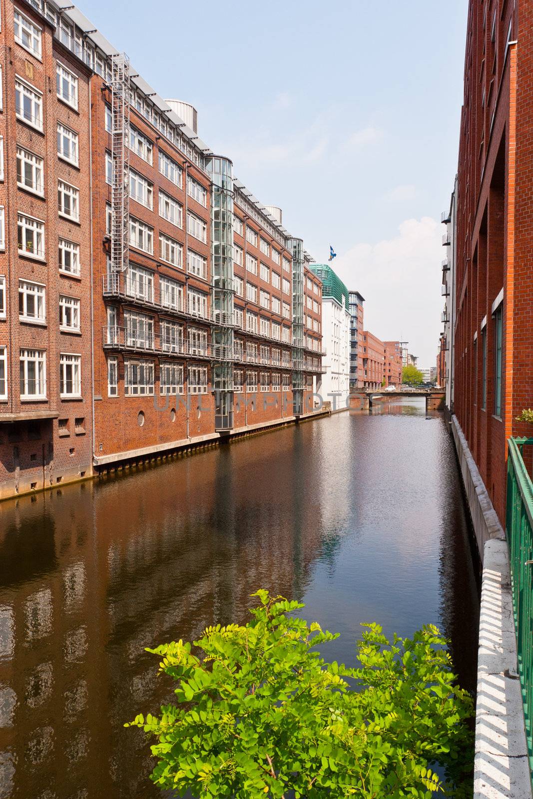 Speicherstadt in Hamburg, Germany is the world's largest timber-pile founded warehouse district of the world.