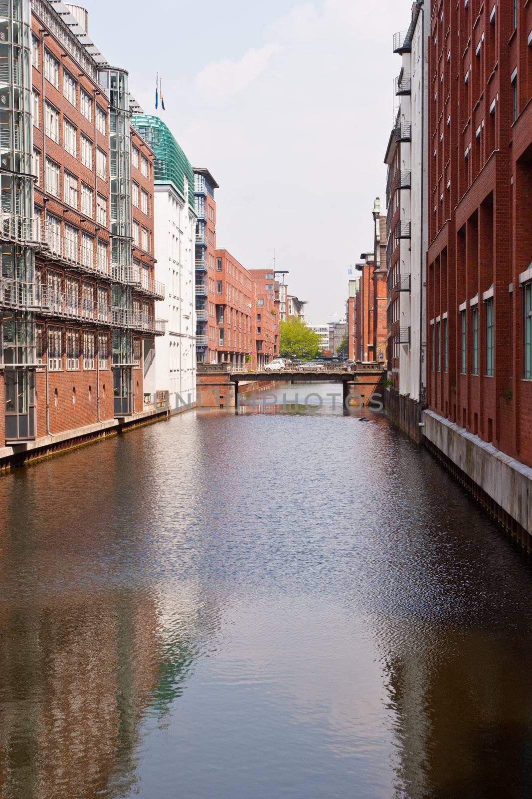 Speicherstadt in Hamburg, Germany is the world's largest timber-pile founded warehouse district of the world.