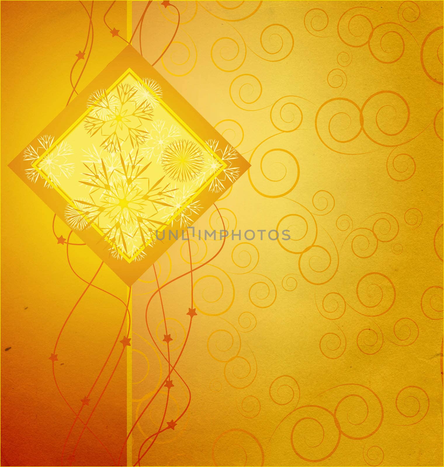 christmas vintage snowflake card illustration