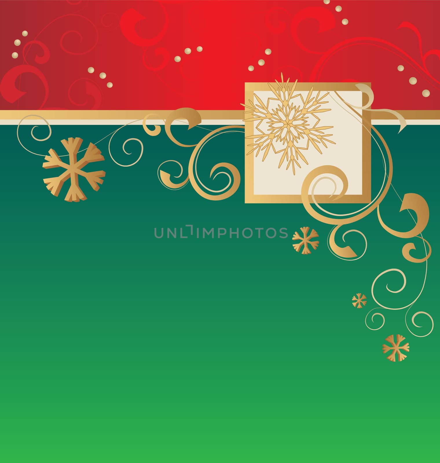 christmas card vector green and red blank
