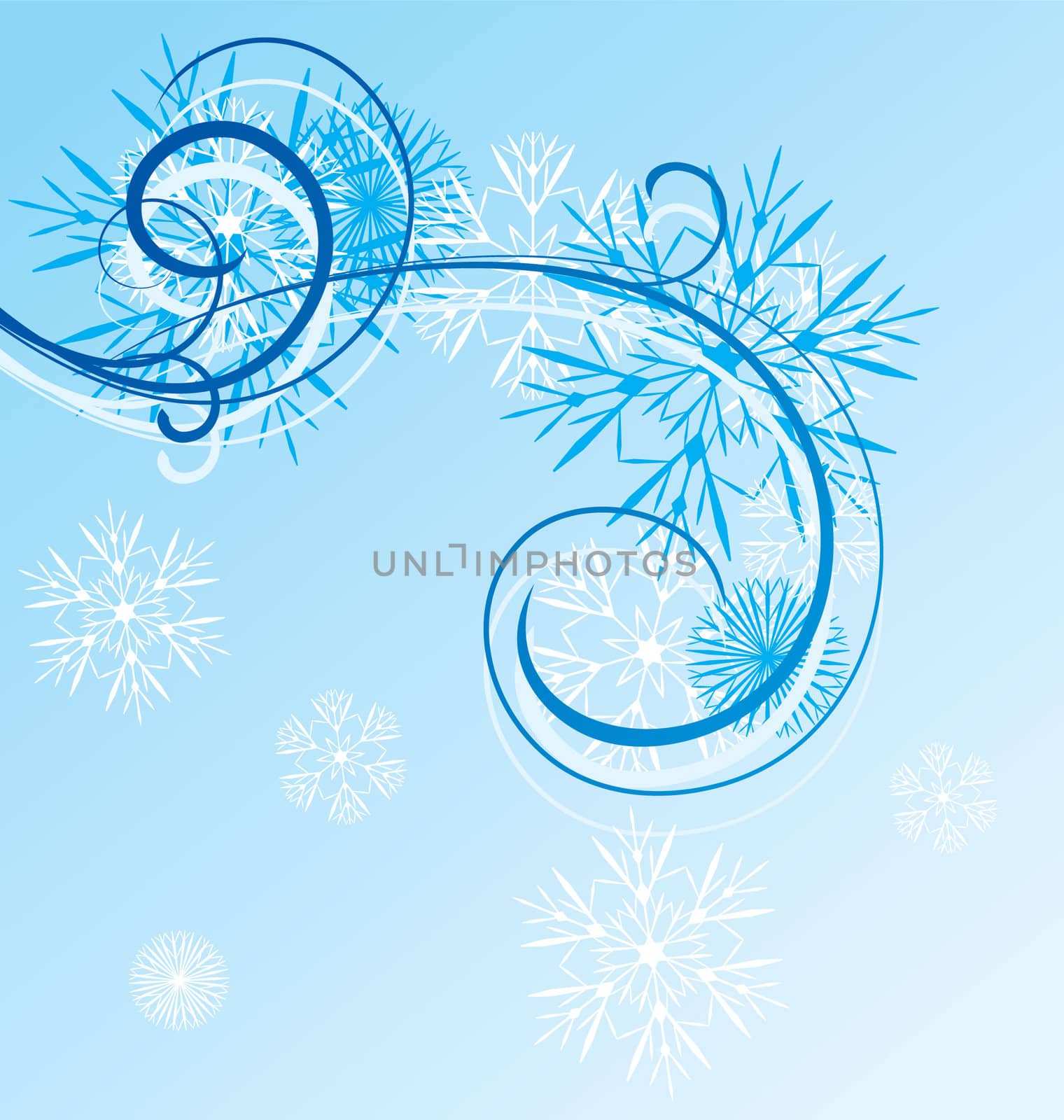 christmas vintage snowflake card illustration