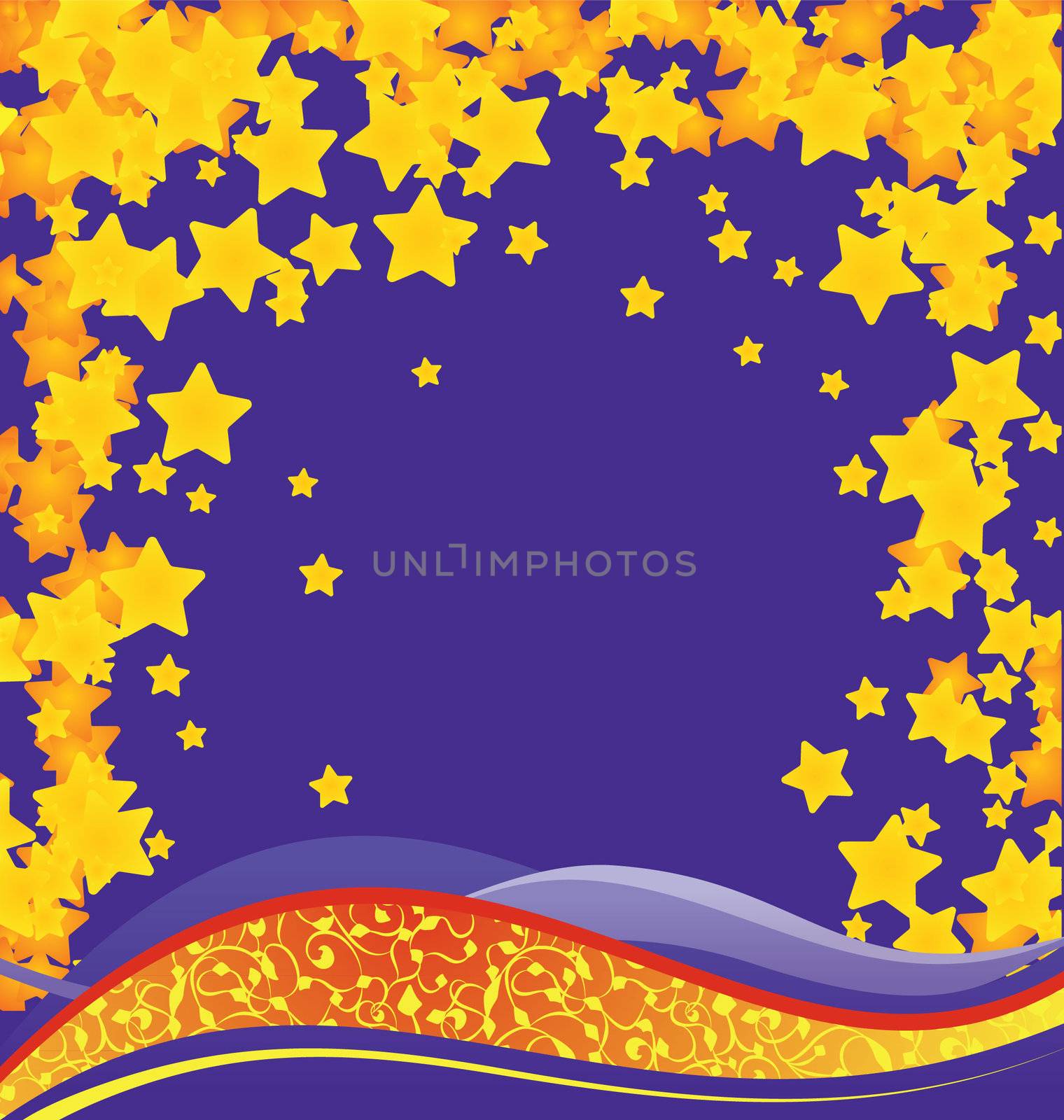 vector christmas background with golden stars cartoon