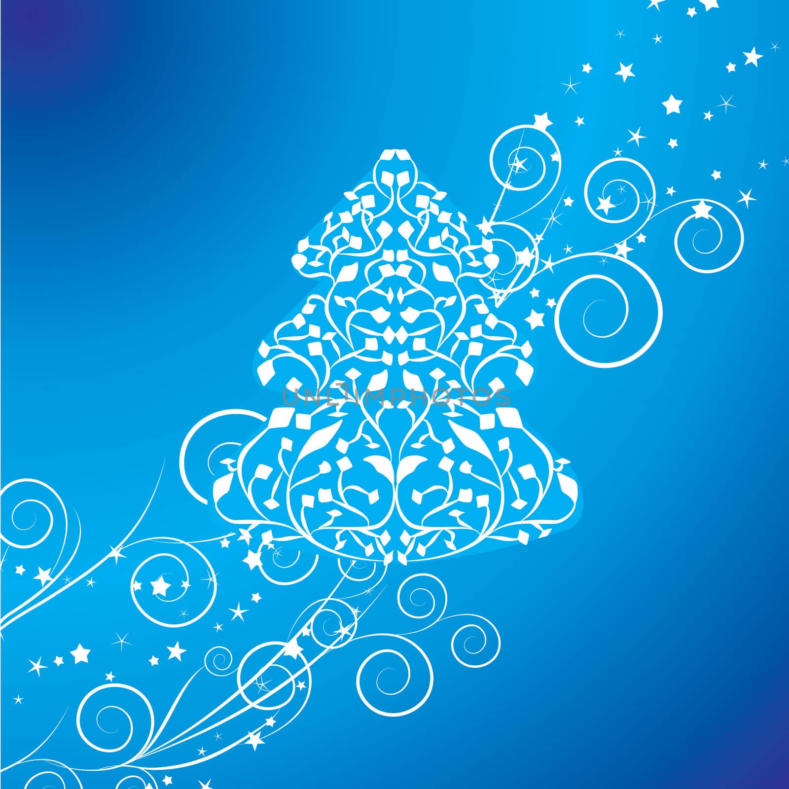 Abstract blue christmas tree