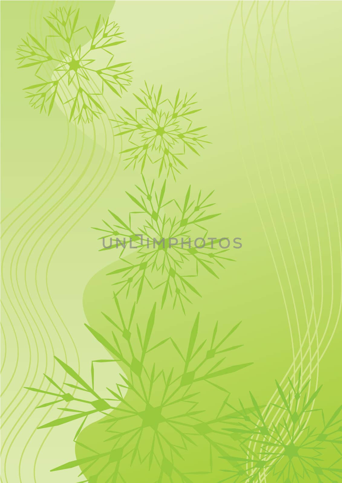 snowflakes abstract vector green backdrop