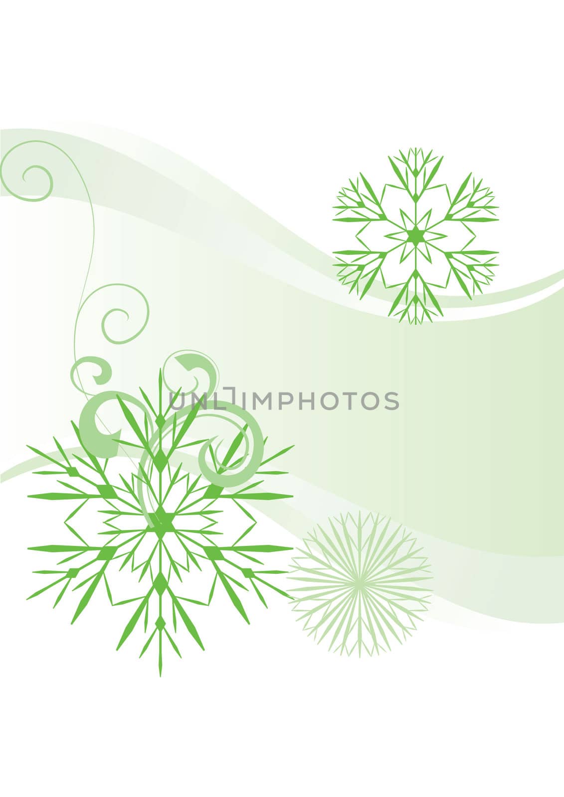 snowflakes abstract vector green backdrop by CherJu