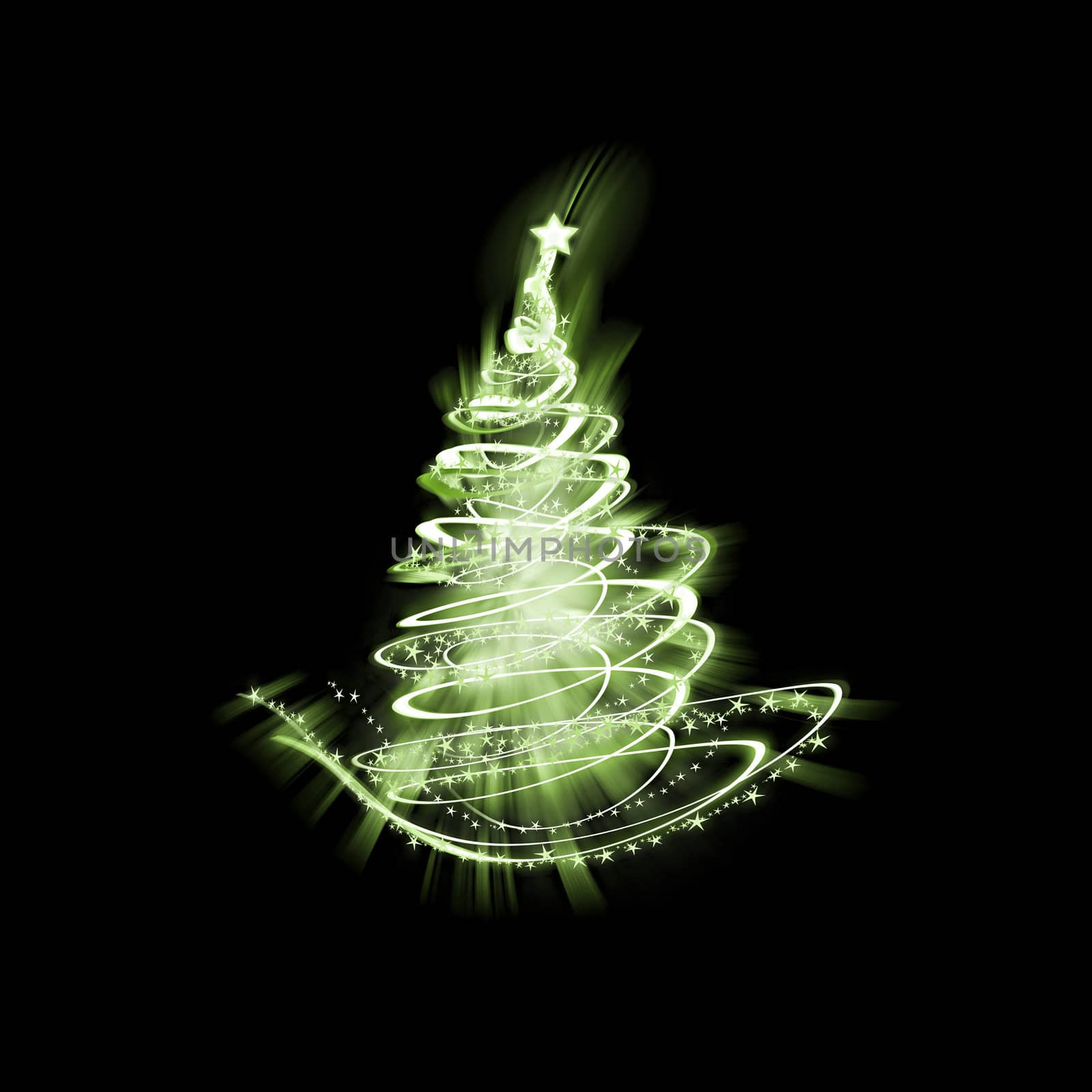 green christmas tree of light by magann