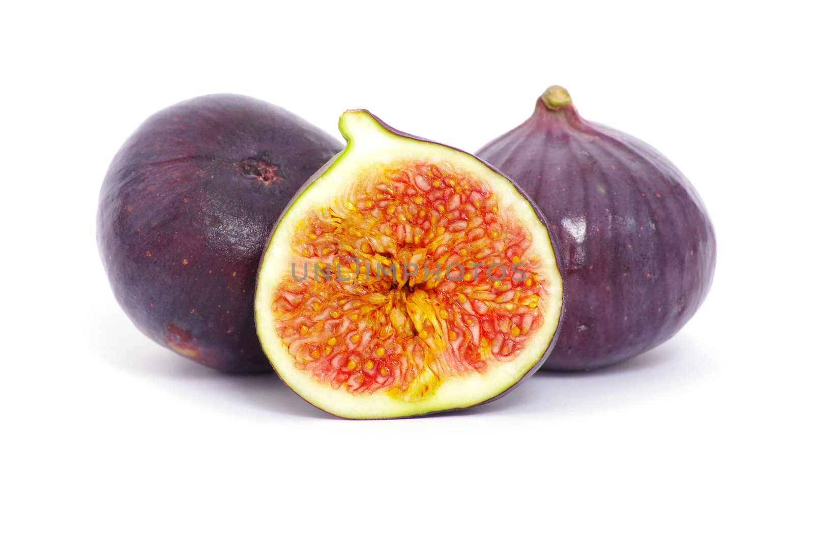 fresh figs isolated on white background