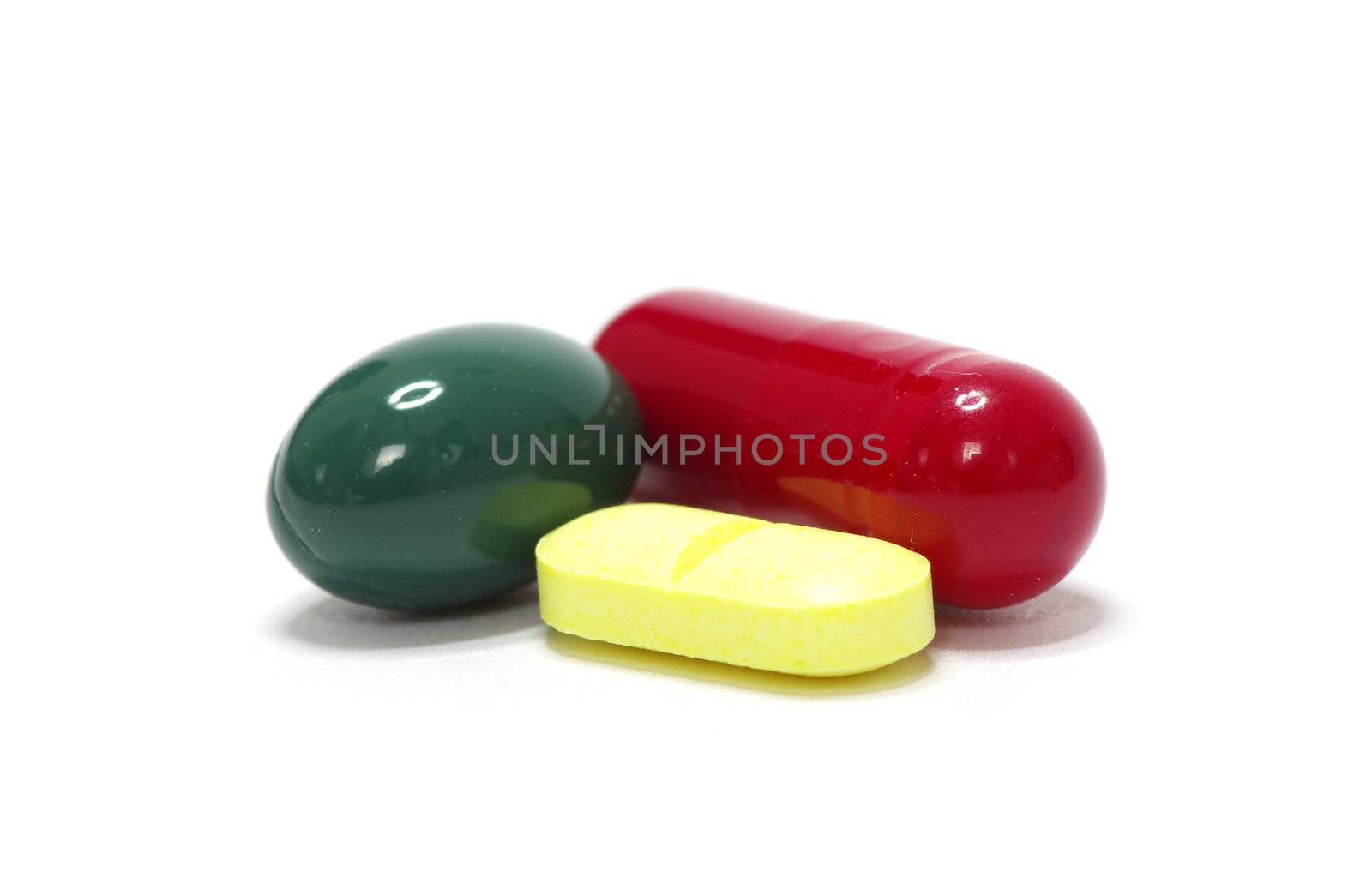pill of antibiotic  isolated on white