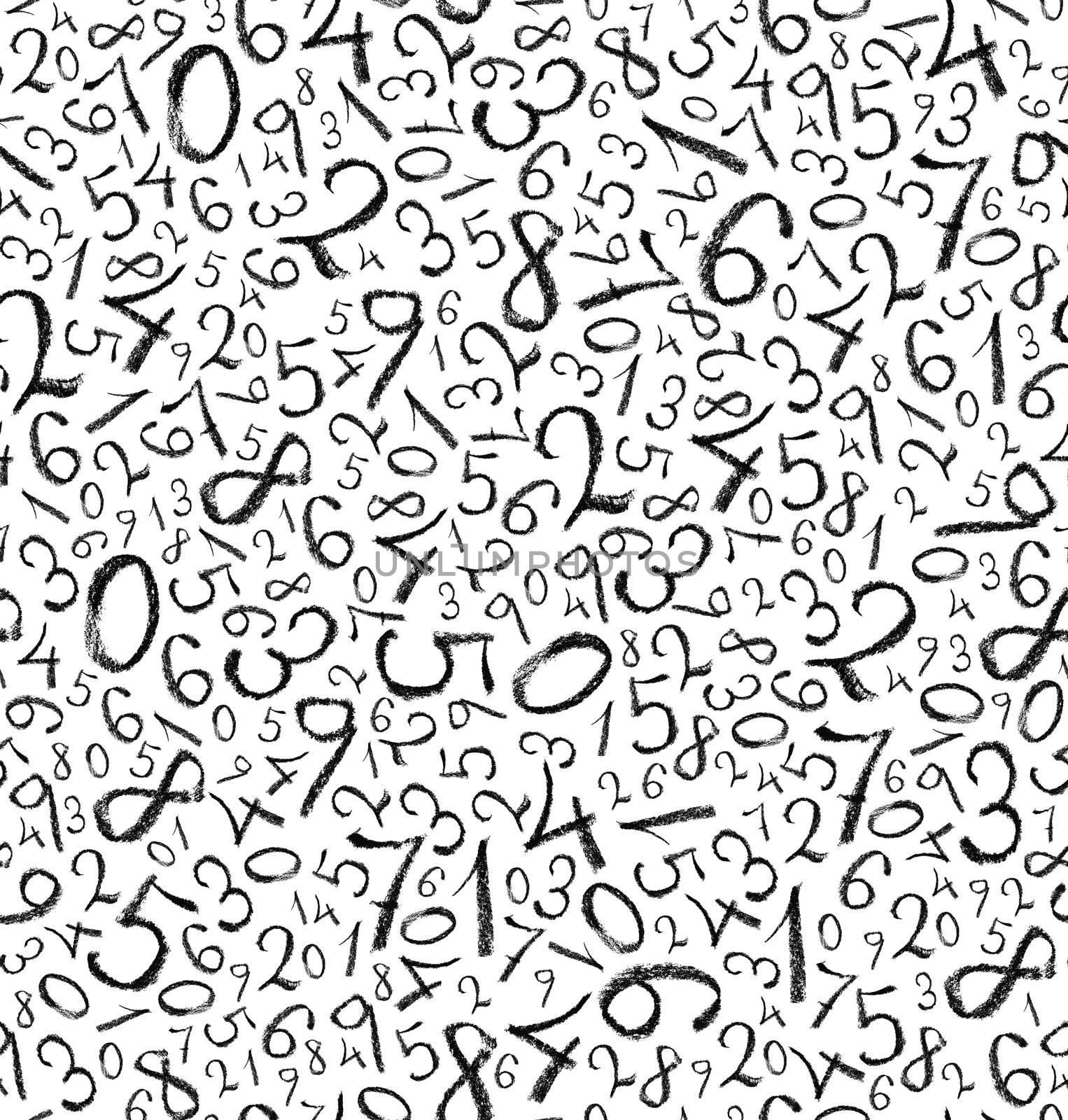 Seamless pattern: simple numbers on blackboard background by pashabo