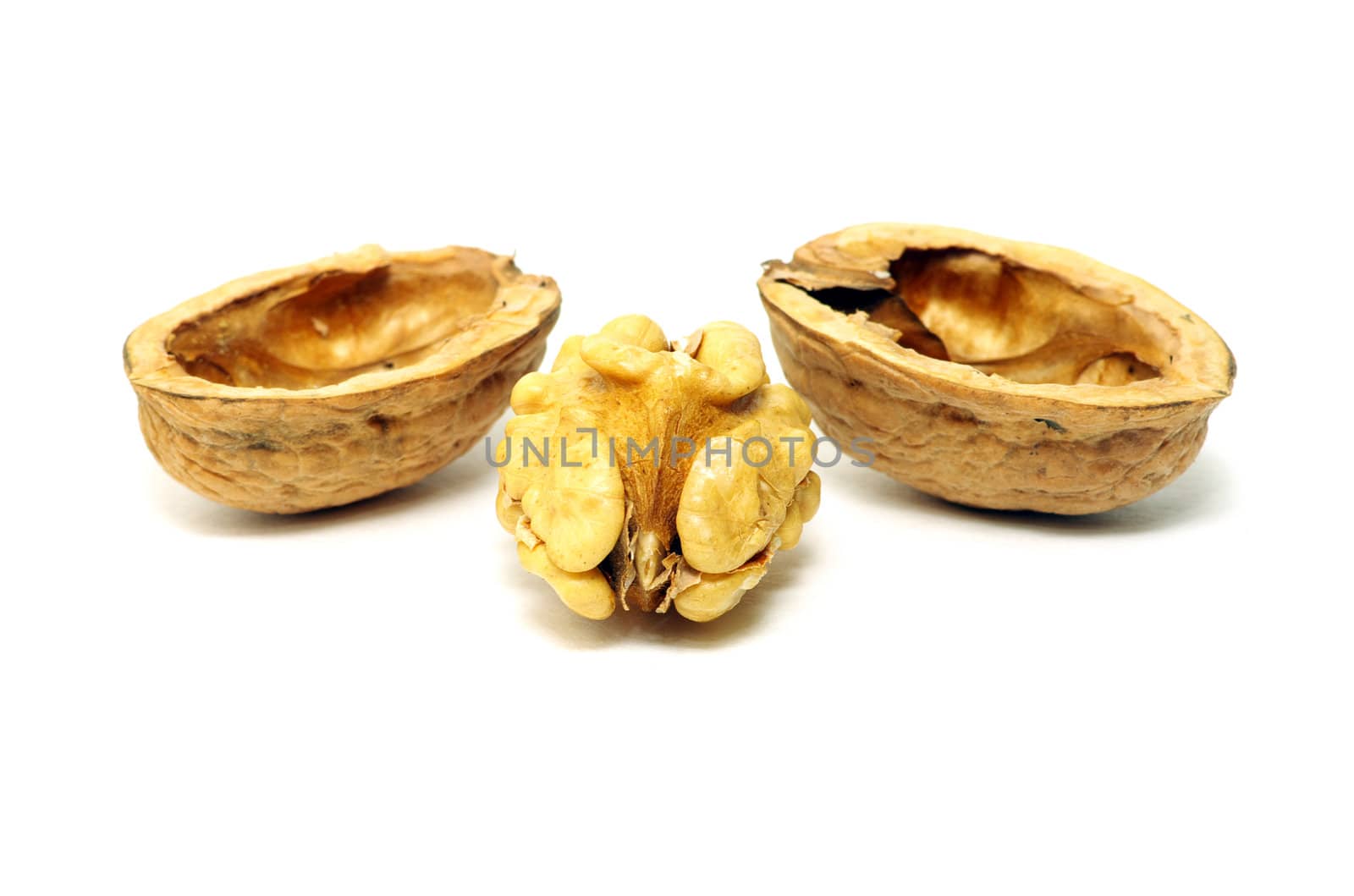  walnuts isolated on a white background