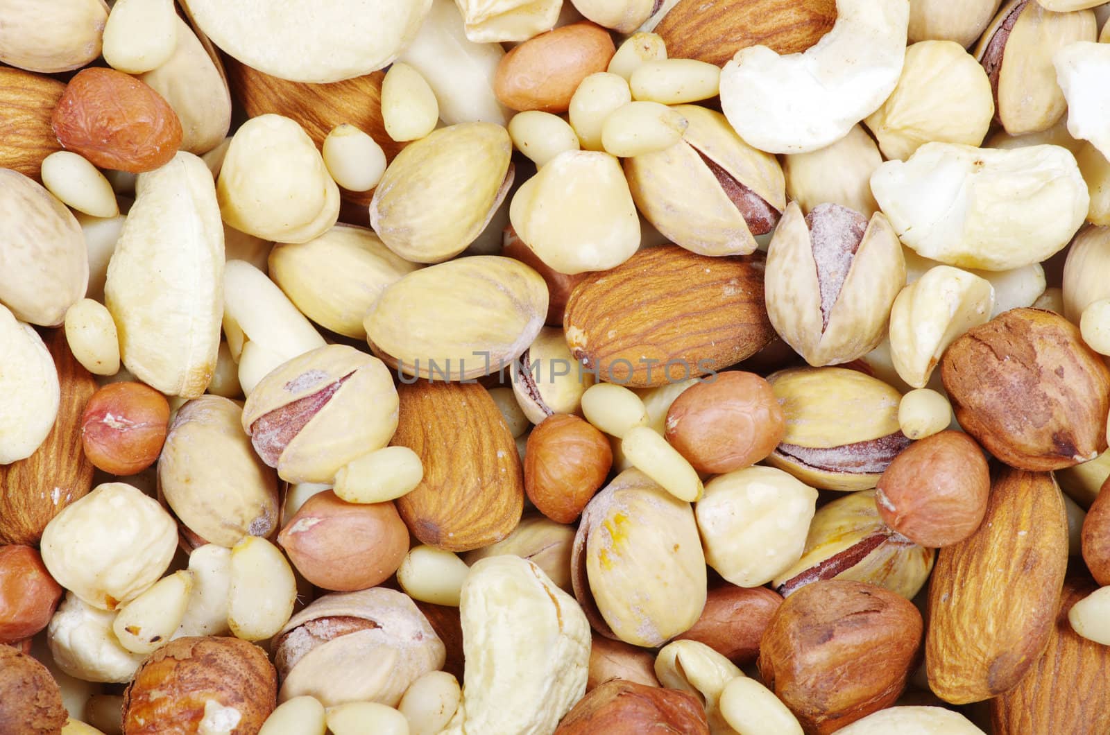 mixed nuts on a background