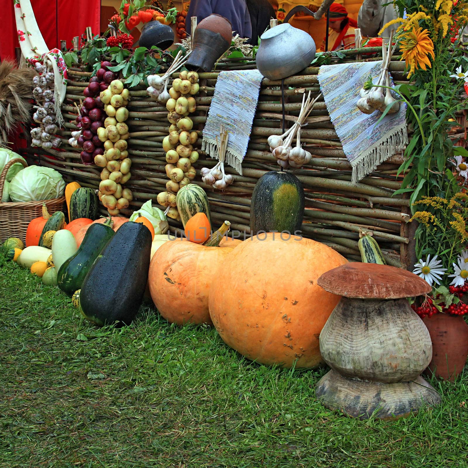 set vegetables on rural market