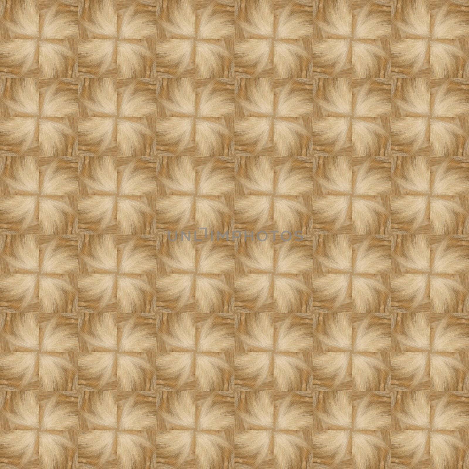 Seamless tileable background. Big beige fur flowers retro texture with an old-fashioned twist