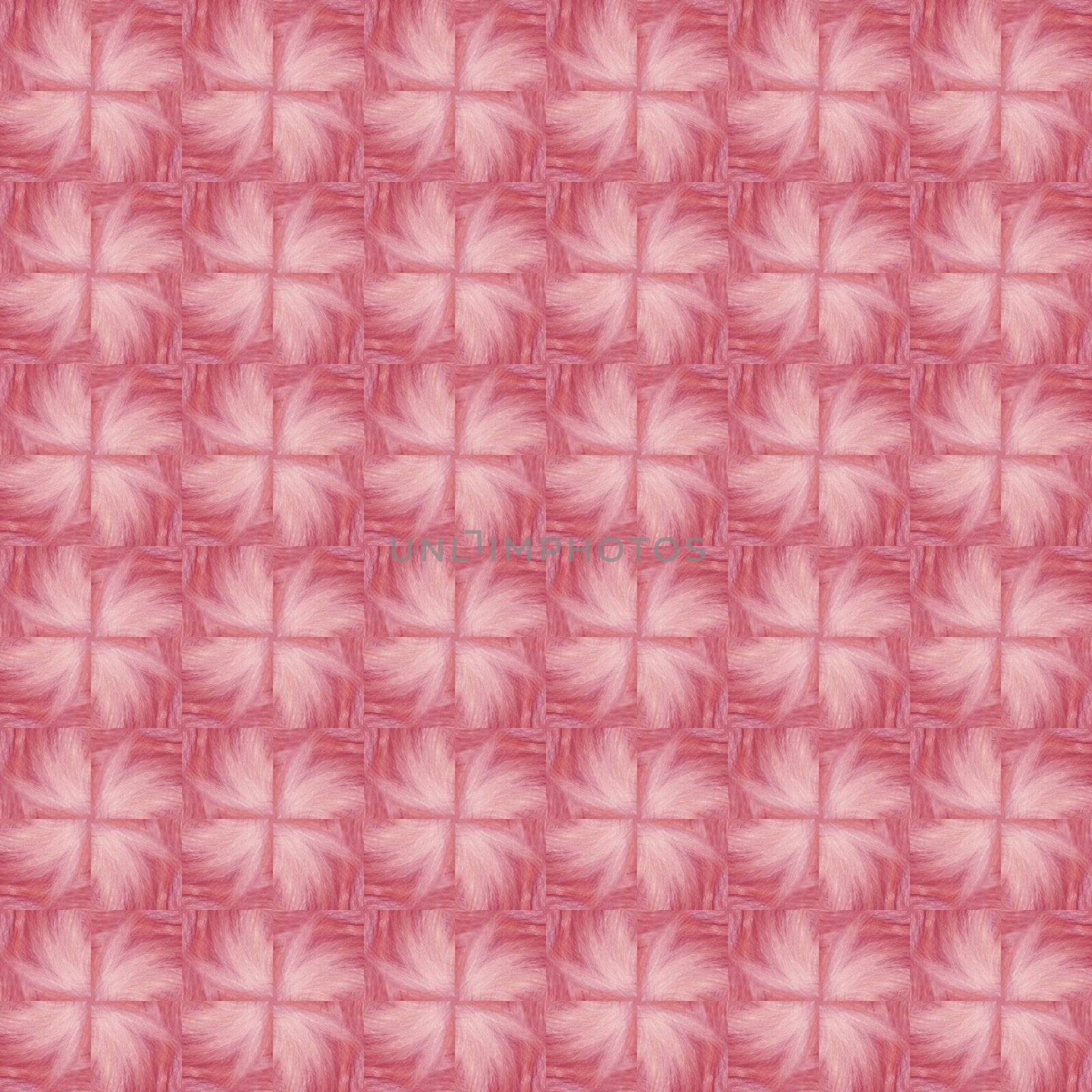 Seamless tileable background. Big pink fur flowers retro texture with an old-fashioned twist