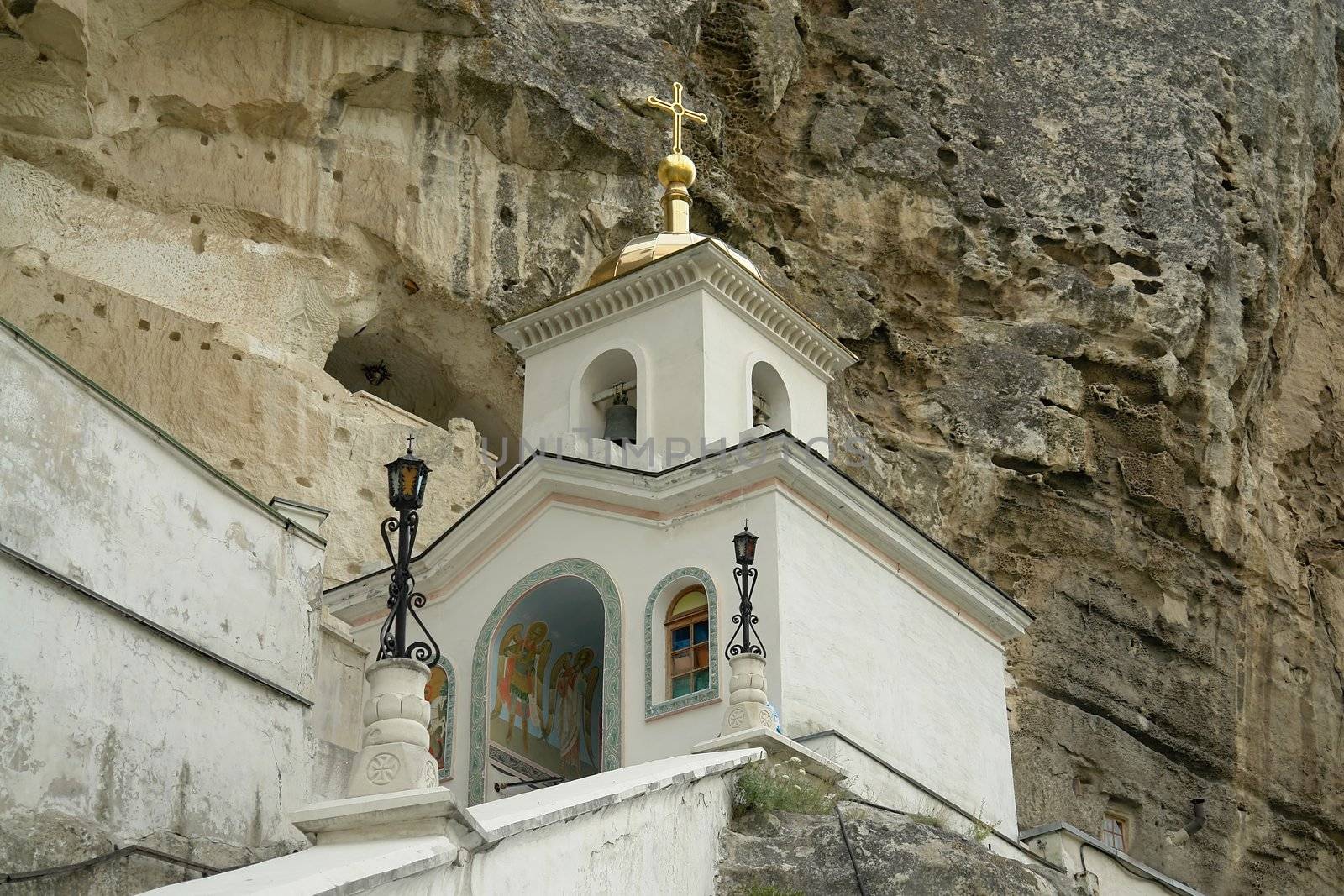 Chapel of an orthodox monastery in mountain to Crimea