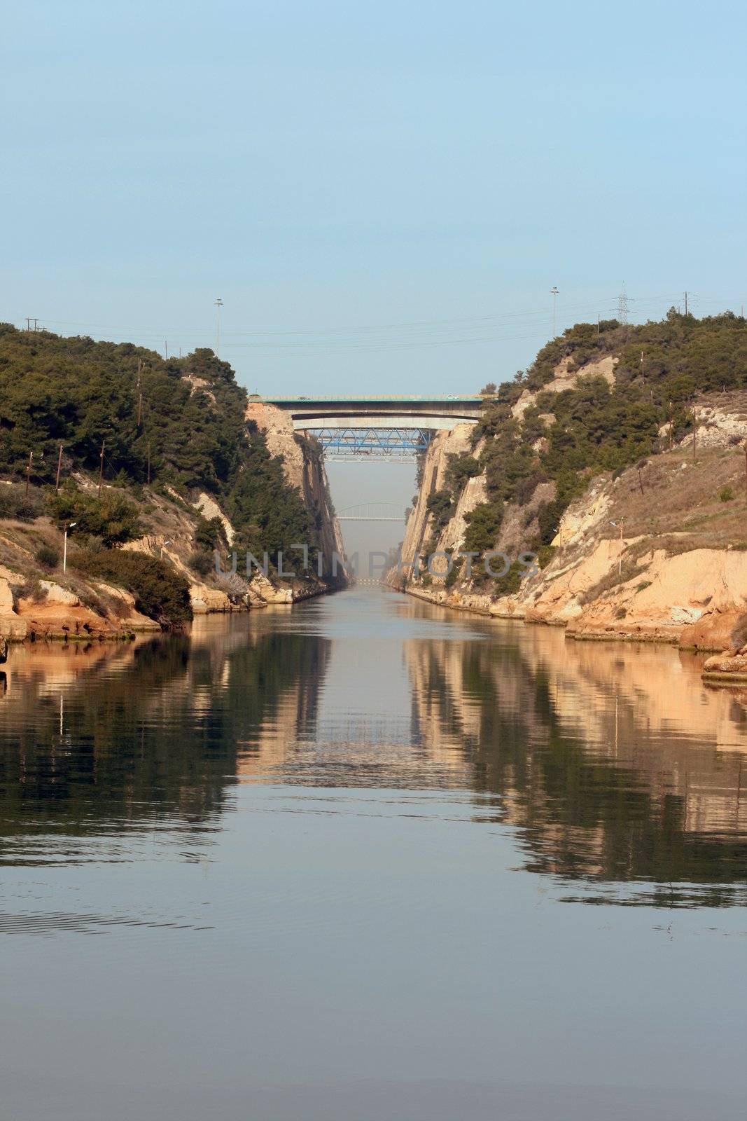 canal of corinth train and car bridges greece landmarks and transportation