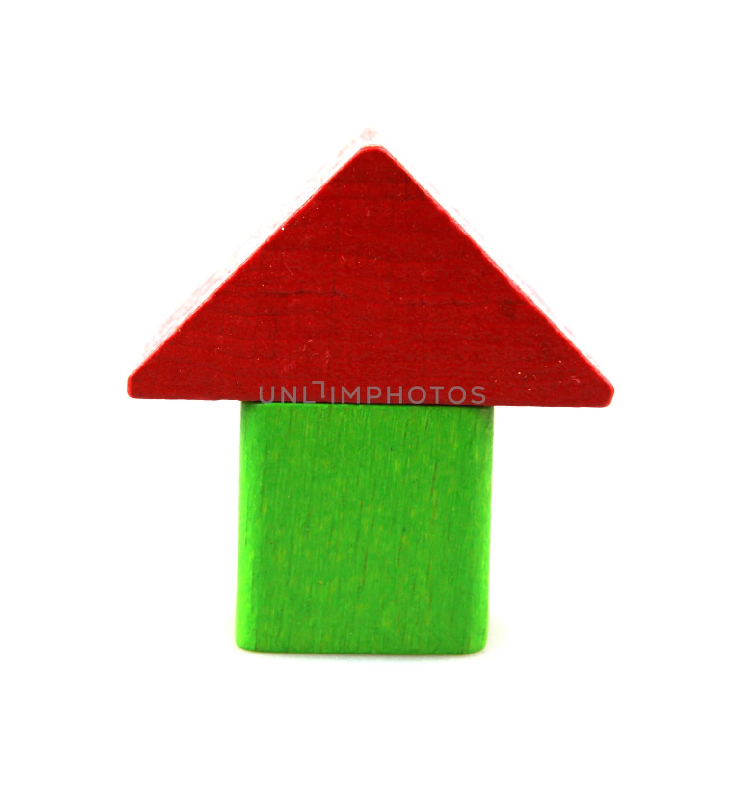 Wooden building blocks isolated on white background