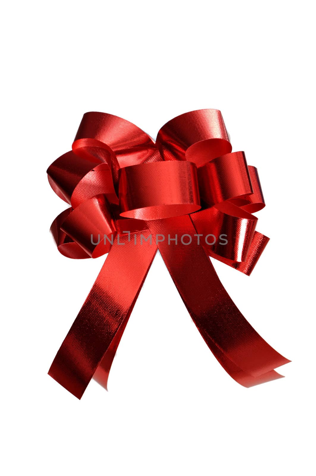 Red bow isolated on white background